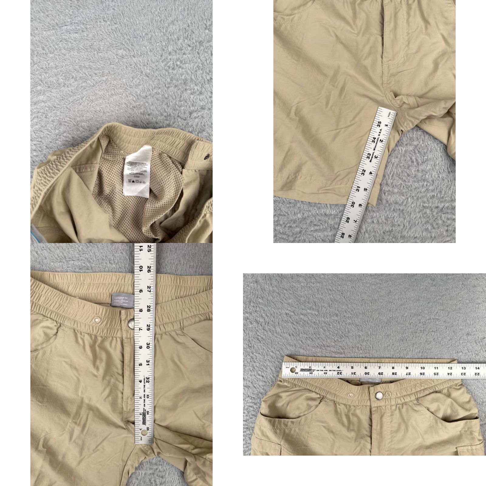 Vintage Columbia Women's Cargo Shorts XS Beige Nylon Elastic Waist Casual Activewear Travel Workwear 6 in Inseam Size 26" / US 2 / IT 38 - 8 Thumbnail