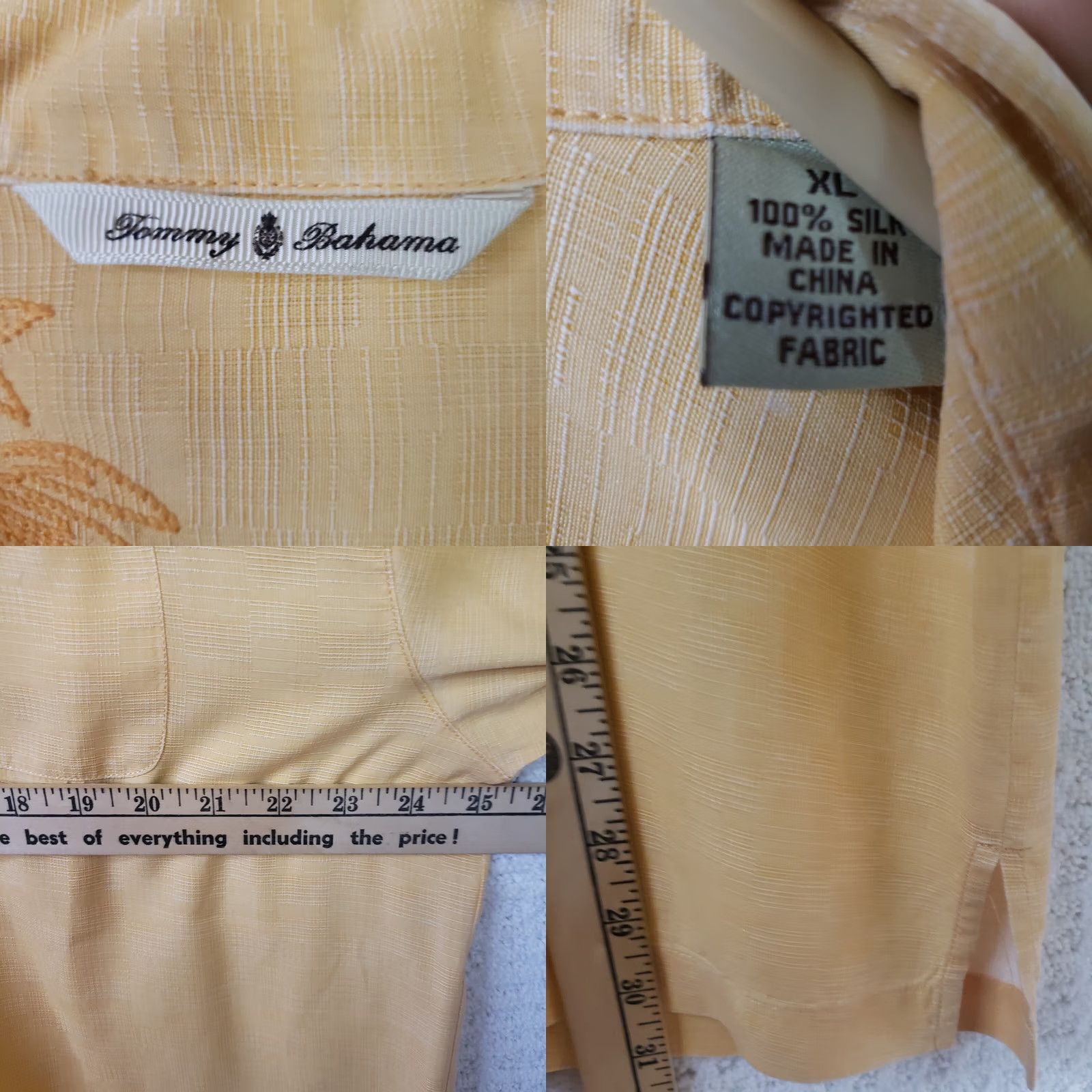 Tommy Bahama VINTAGE Tommy Bahama Shirt Men XL Orange Cantalope Silk Textured Camp Hawaiian Aloha Rum Size US XL / EU 56 / 4 - 9 Thumbnail