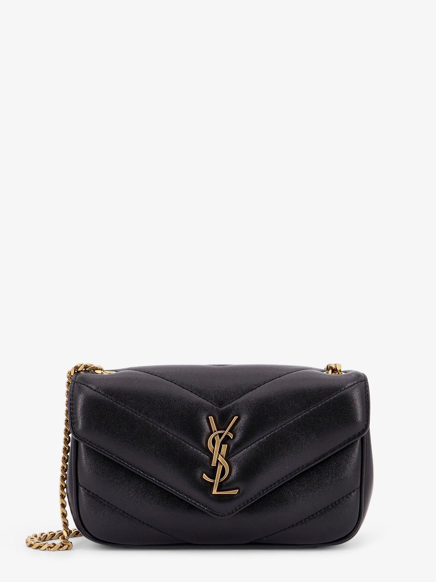 Saint Laurent Paris Loulou Mini Leather Shoulder Bag With Chevron Stitchings, Women's