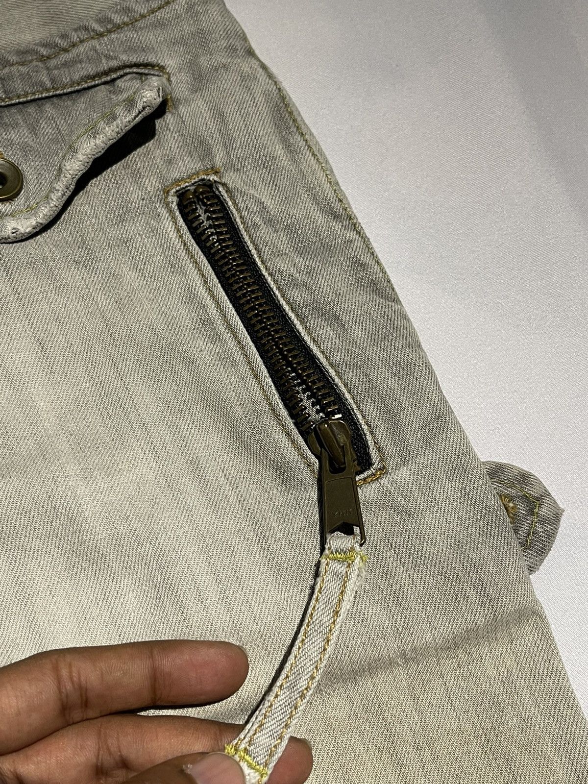 Japanese Brand × Michel Klein FLARED ! MK MICHEL KLEIN HOMME DISTRESSED DENIM PANT Size US 31 - 9 Thumbnail