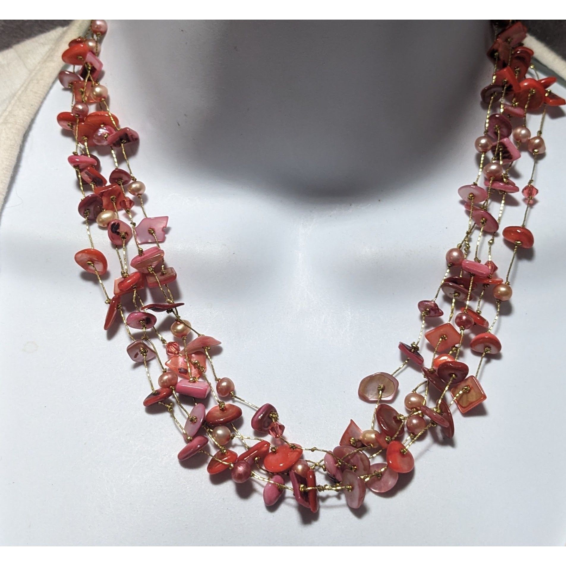 Other Multi-Strand Pink Shell Chip And Pearl Necklace Size ONE SIZE - 5 Thumbnail