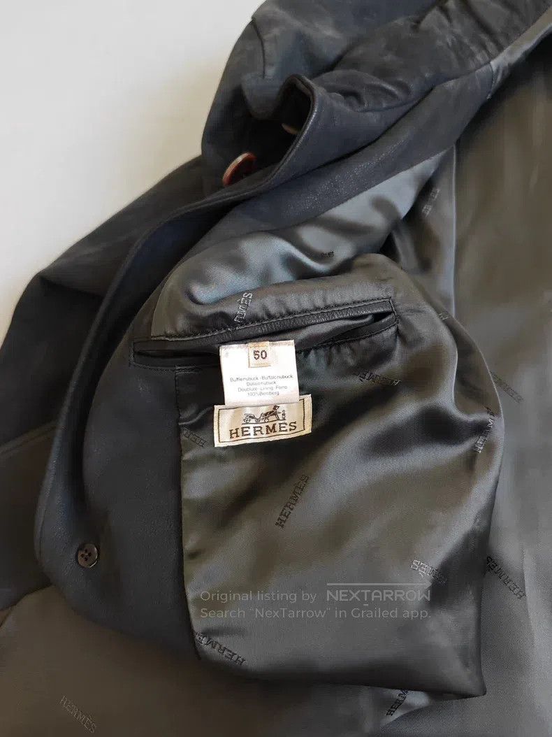 Hermes Hermes Dark Gray Sandpapered Leather Vintage Texture Hunti Size US M / EU 48-50 / 2 - 4 Thumbnail