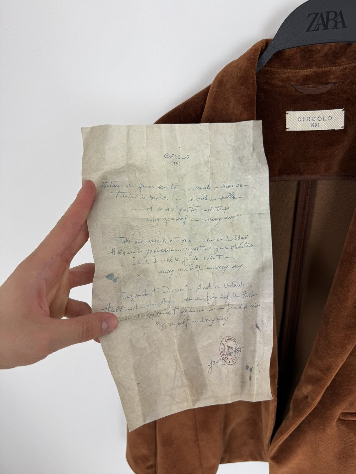 Circolo 1901 Circolo 1901 Velvet Light Brown Women’s Blazer Size M / US 6-8 / IT 42-44 - 14 Thumbnail
