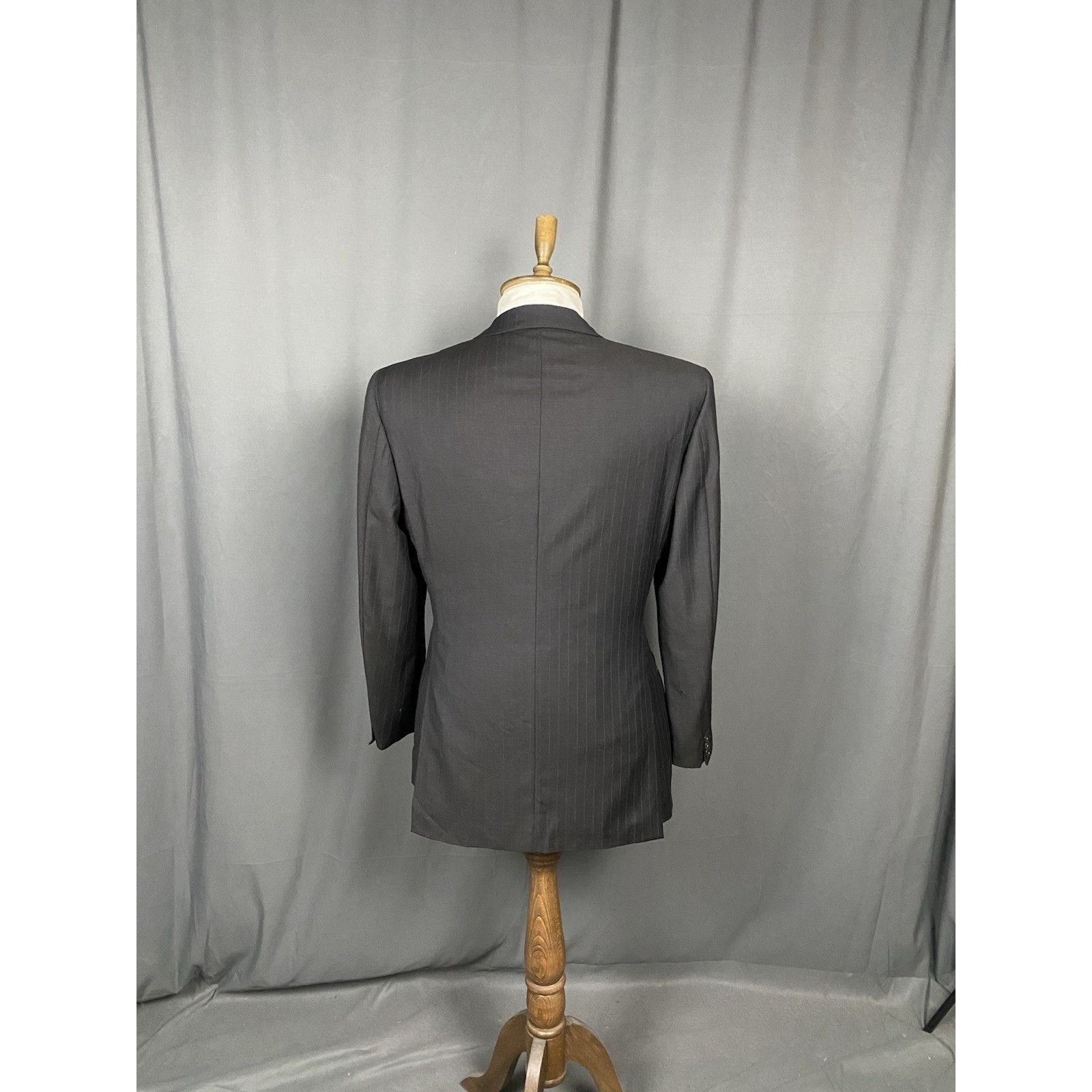 Brioni Brioni Men's Gray Wool Double Breasted Striped Wool Blazer J Size 52R - 7 Thumbnail