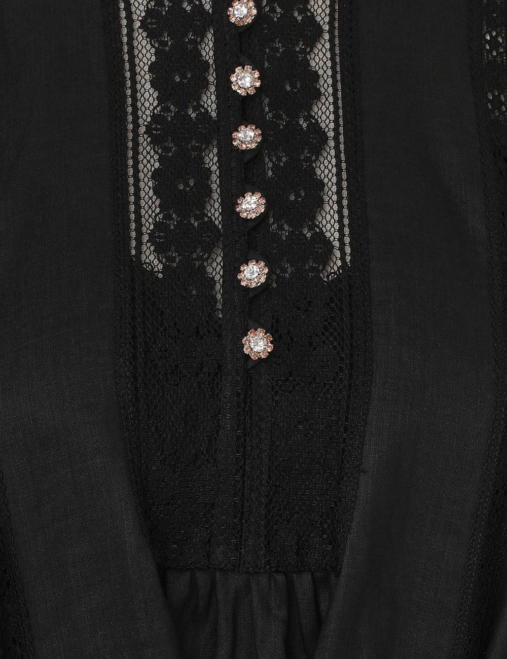 Zimmermann oc11z1025 Crush Lace Billow Dress in Black Size XS / US 0-2 / IT 36-38 - 6 Thumbnail