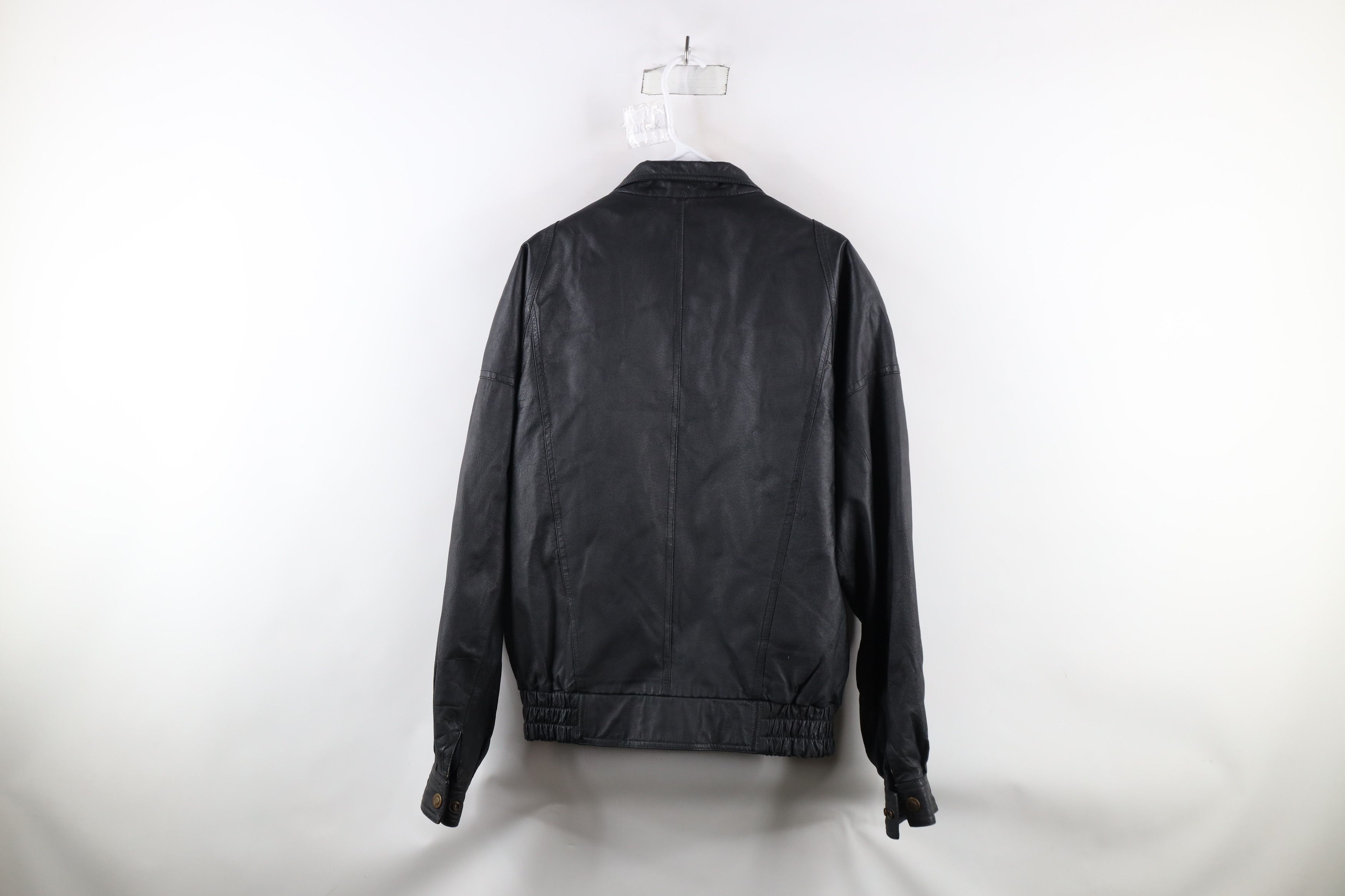 Vintage Vintage 90s Streetwear Leather Flight Bomber Jacket Black Size US M / EU 48-50 / 2 - 20 Thumbnail