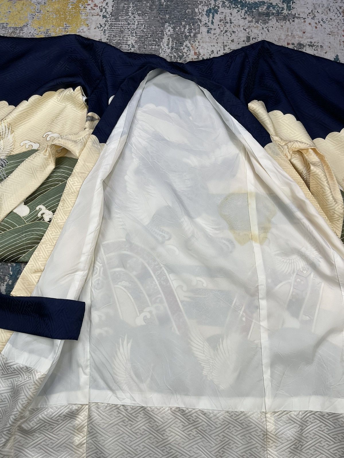 Dragonfly Vintage Japanese Traditional Silk Art Kimono Size S / US 4 / IT 40 - 14 Thumbnail