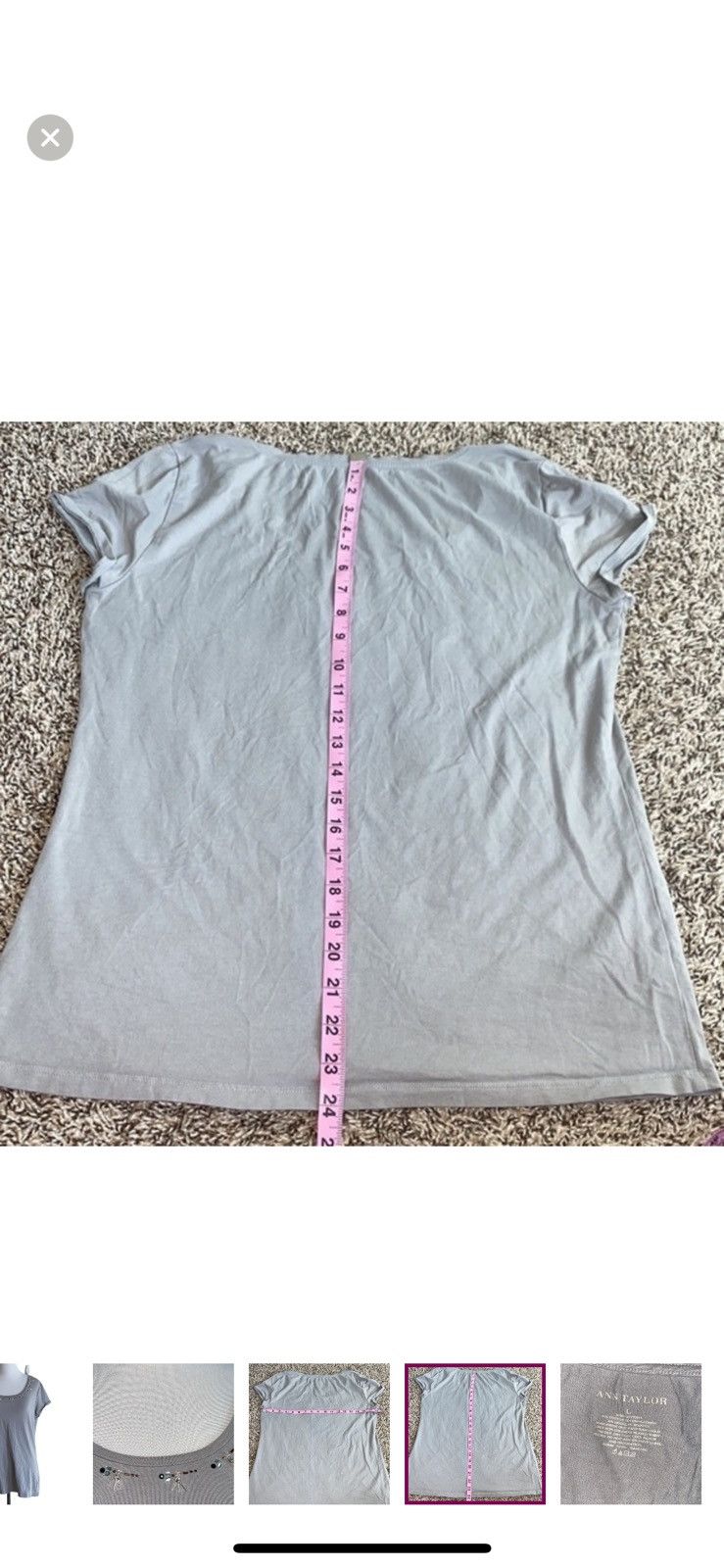 Ann Taylor Ann Taylor large beaded neck tee Size L / US 10 / IT 46 - 2 Thumbnail