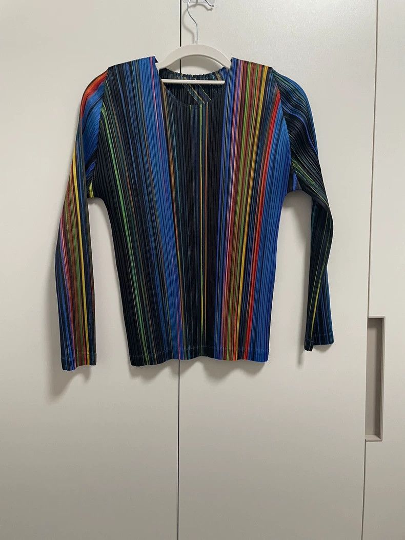 Issey Miyake Issey Miyake size:3 Blue striped long-sleeved shirt Size XS / US 0-2 / IT 36-38 - 1 Thumbnail