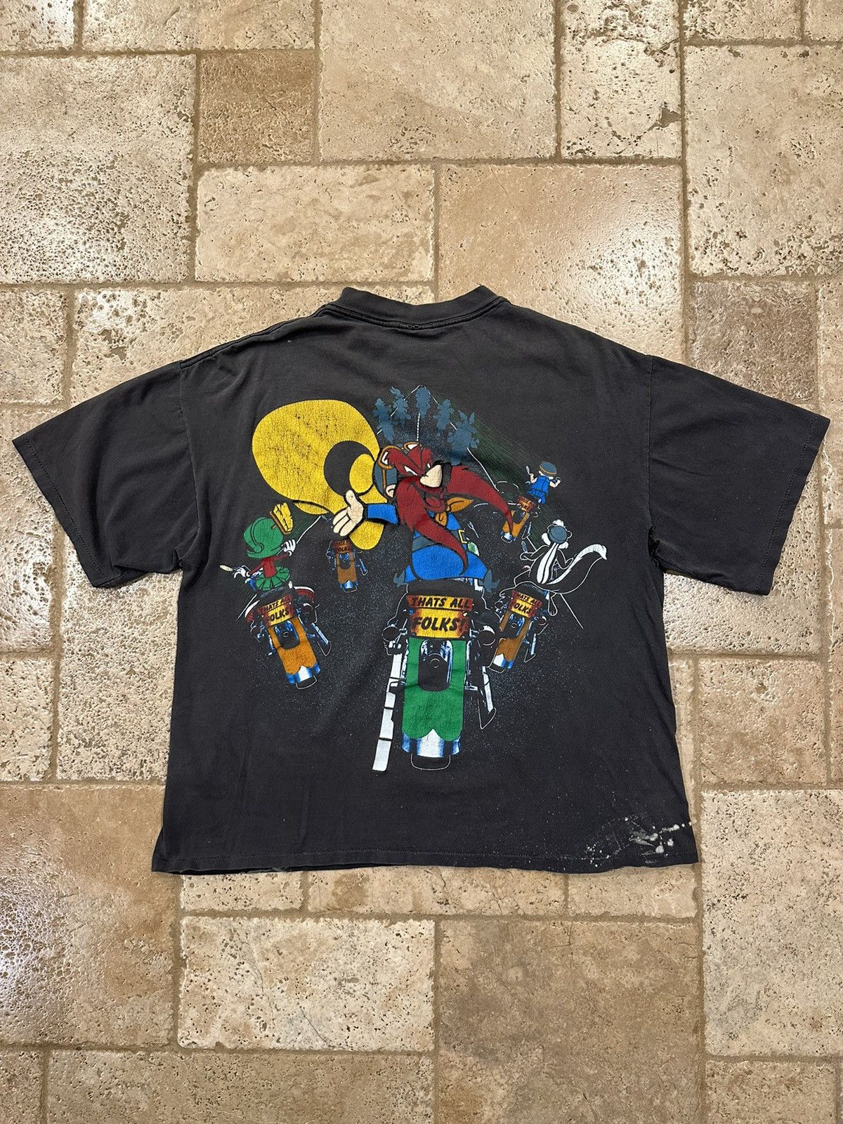 Cartoon Network Vintage Looney Tunes 1993 Motorcycle Biker Faded T-Shirt Size US XL / EU 56 / 4 - 13 Thumbnail