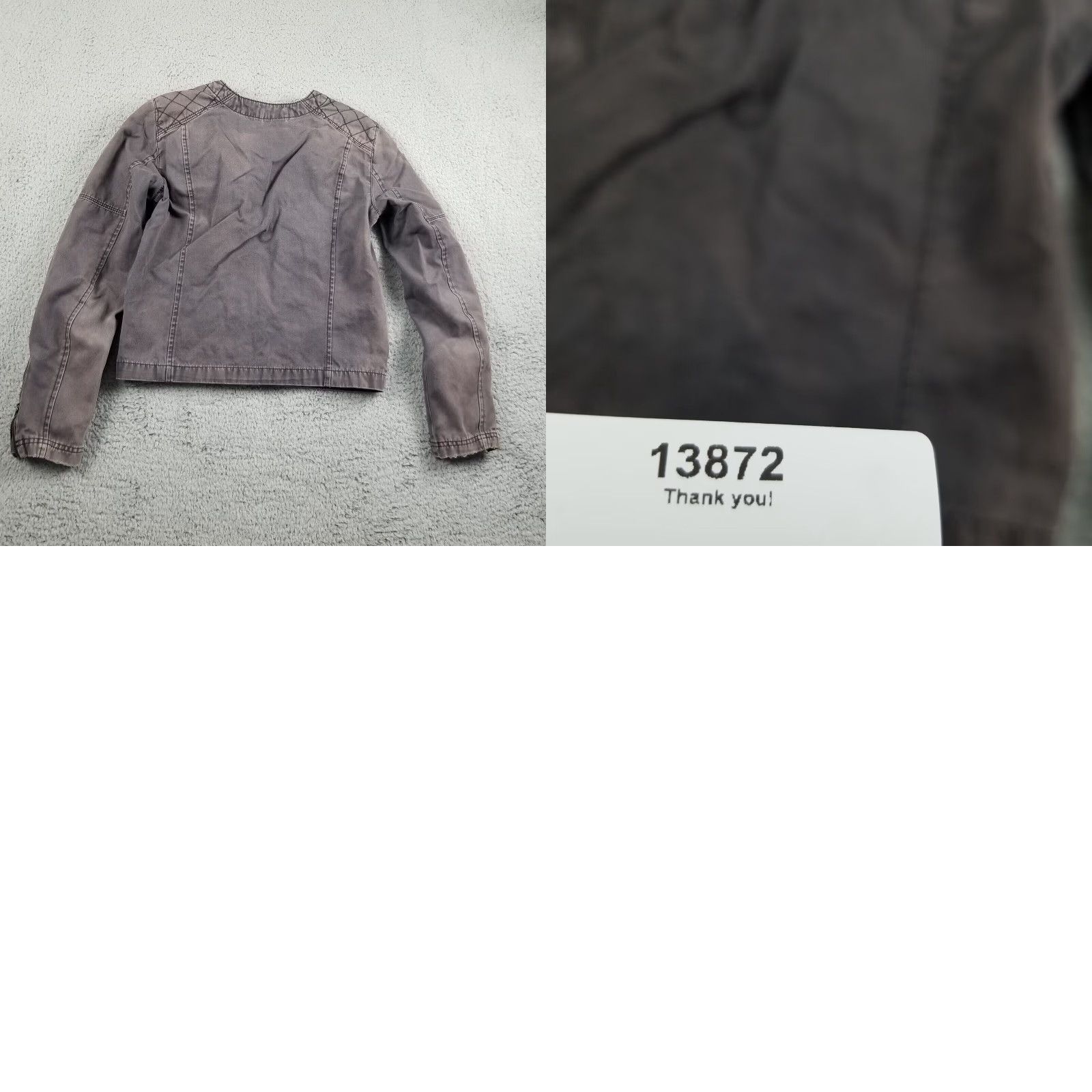 Gap GAP Women's Denim Moto Jacket Size S Gray Casual Biker All Seasons Size S / US 4 / IT 40 - 8 Thumbnail