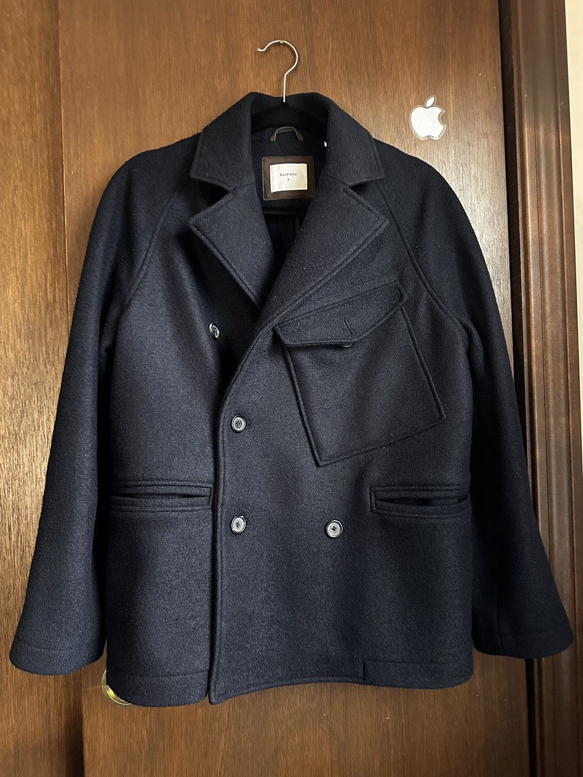 Image of Billy Reid Short Pea Coat in Navy, Men's (Size Small)