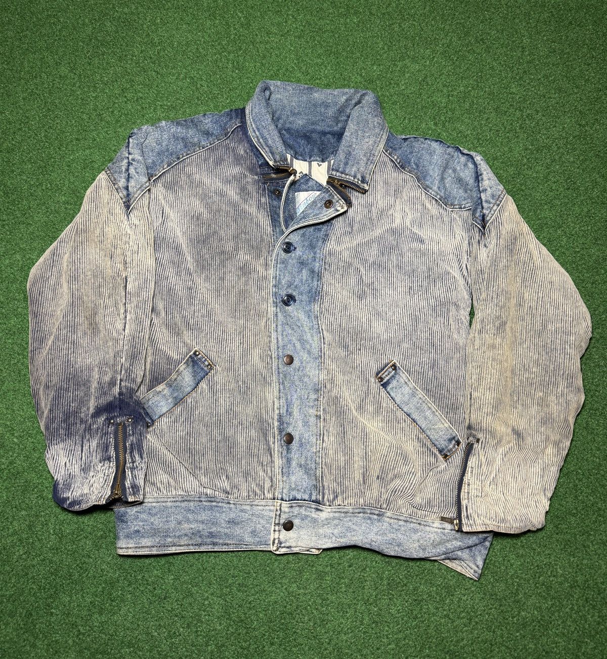 Vtg 90s Rainbow West Corduroy Denim Glam Rock Unique Jacket