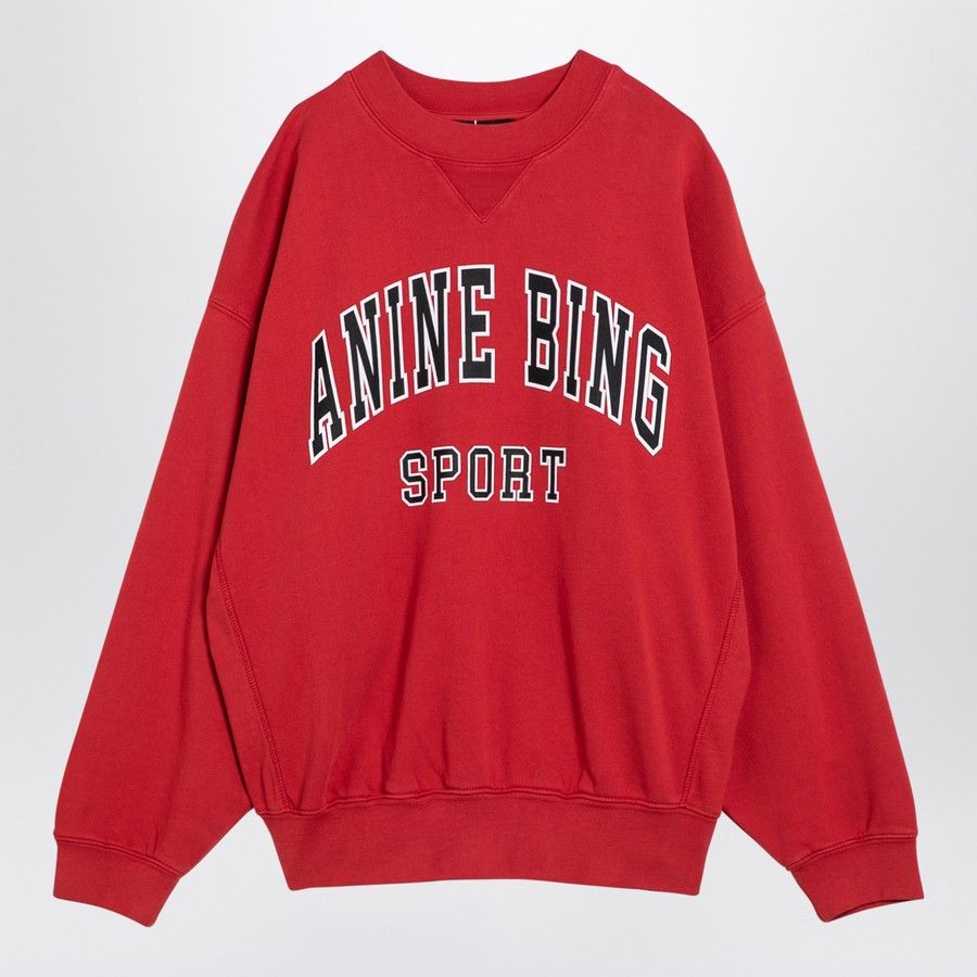 Anine Bing o1d2blof0724 Crew-neck Print Logo Sweatshirt in Red Size M / US 6-8 / IT 42-44 - 1 Thumbnail