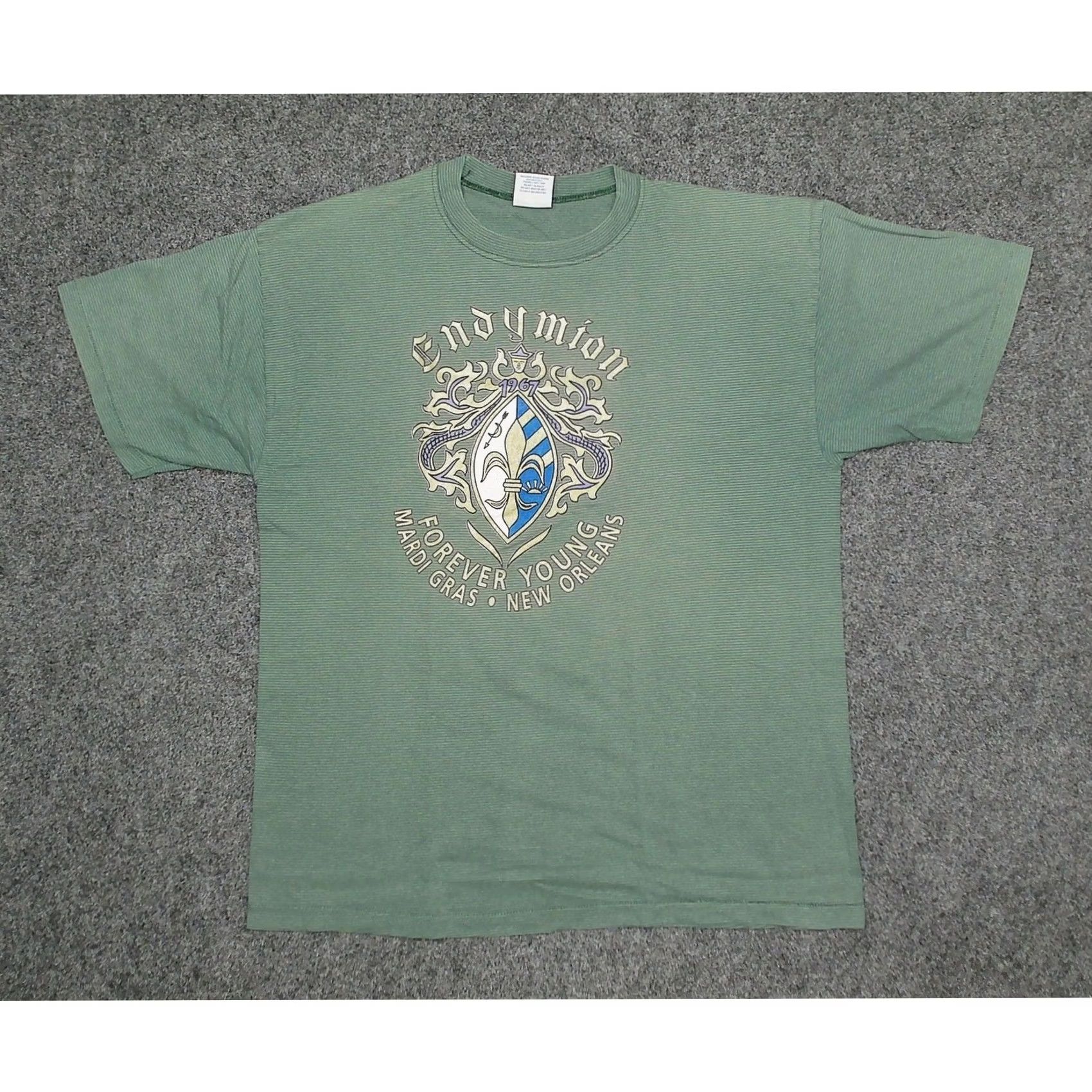 Vintage VINTAGE Krewe Endymion Mardi Gras T Shirt Mens XL Green Striped 90s Premier Size US XL / EU 56 / 4 - 3 Thumbnail
