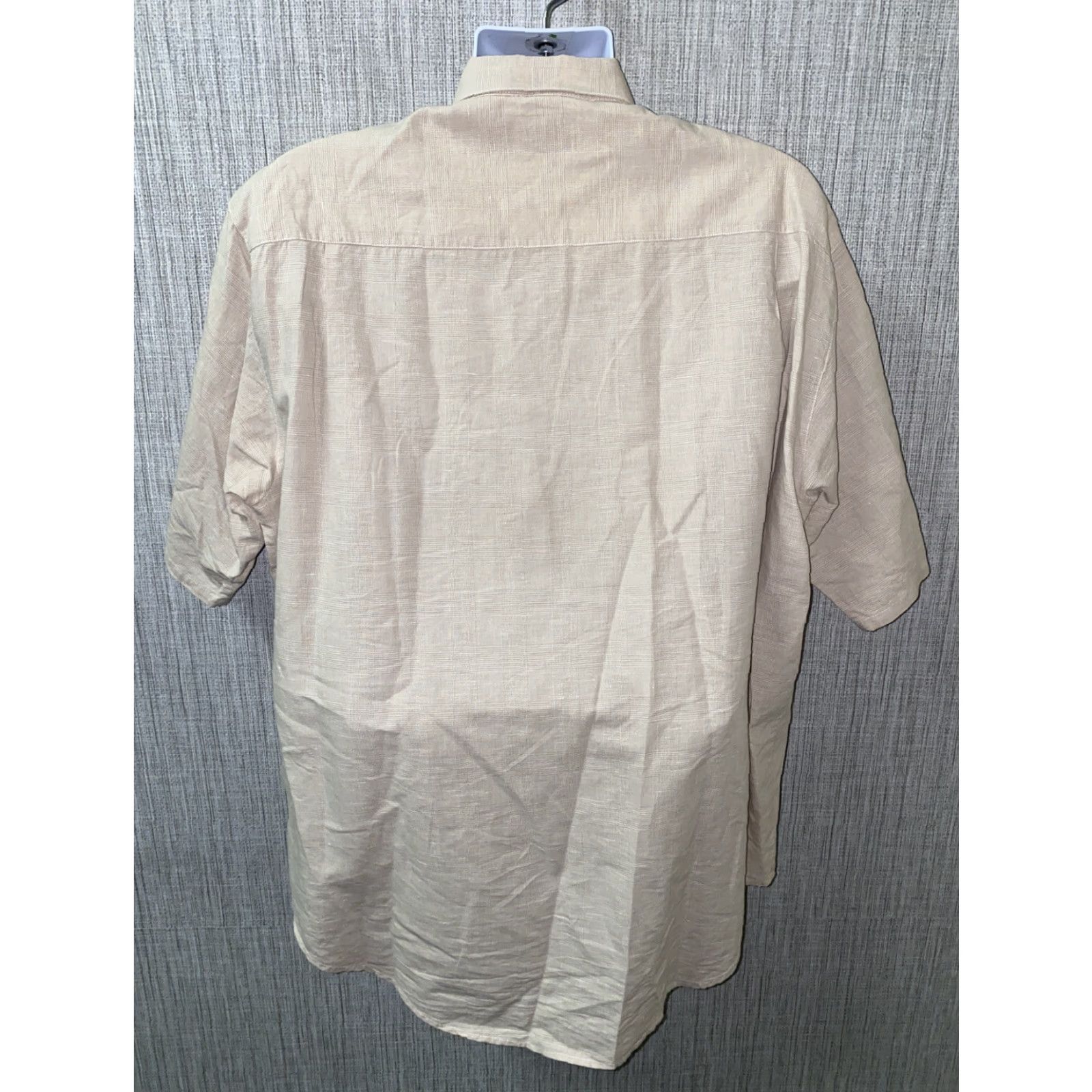 Vintage Slazenger Shirt Mens Beige Linen/Cotton Short Sleeve Button Front Size L Size US L / EU 52-54 / 3 - 5 Thumbnail