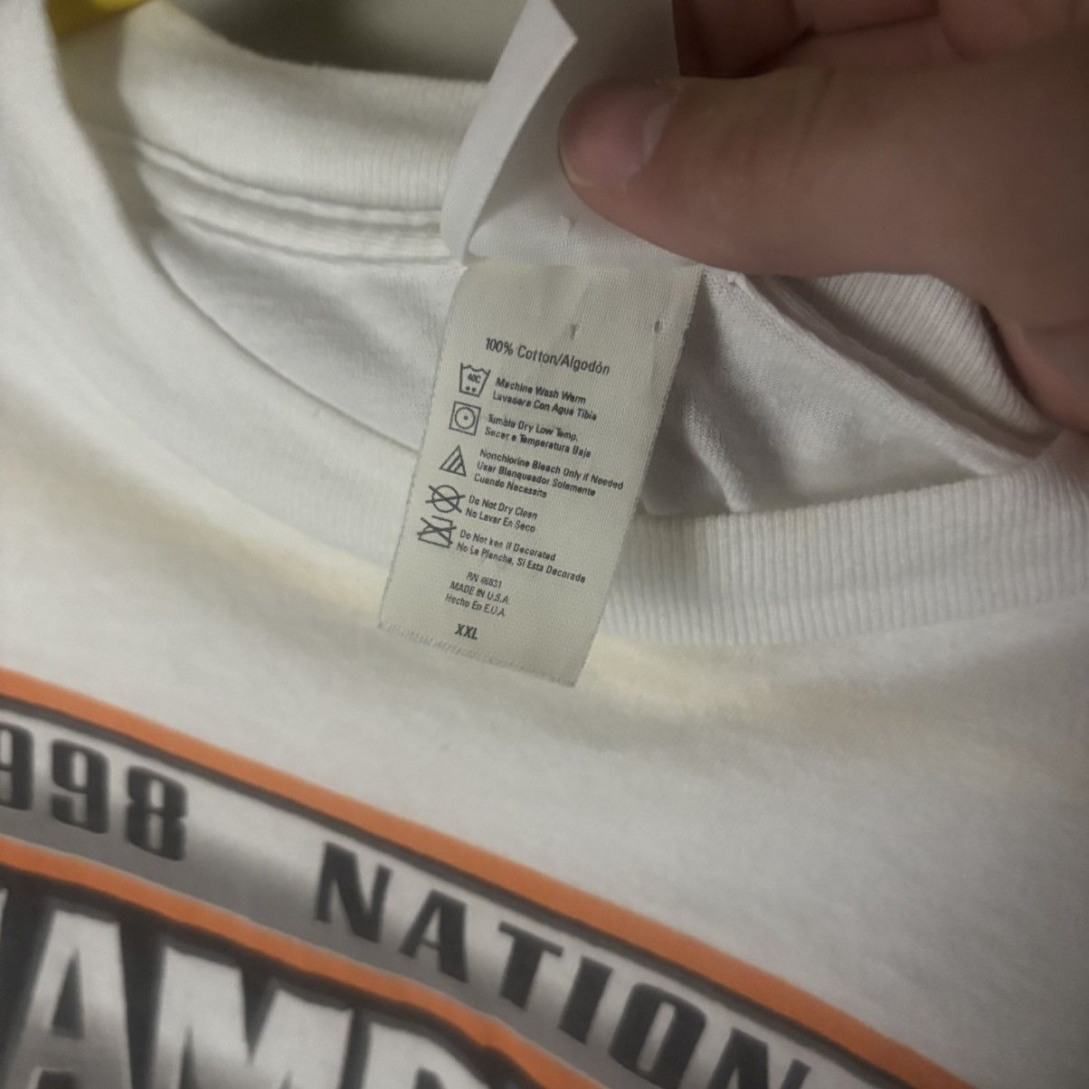 Pro Player 1998 Tennessee Volunteers Graphic T Shirt Size US XXL / EU 58 / 5 - 2 Thumbnail
