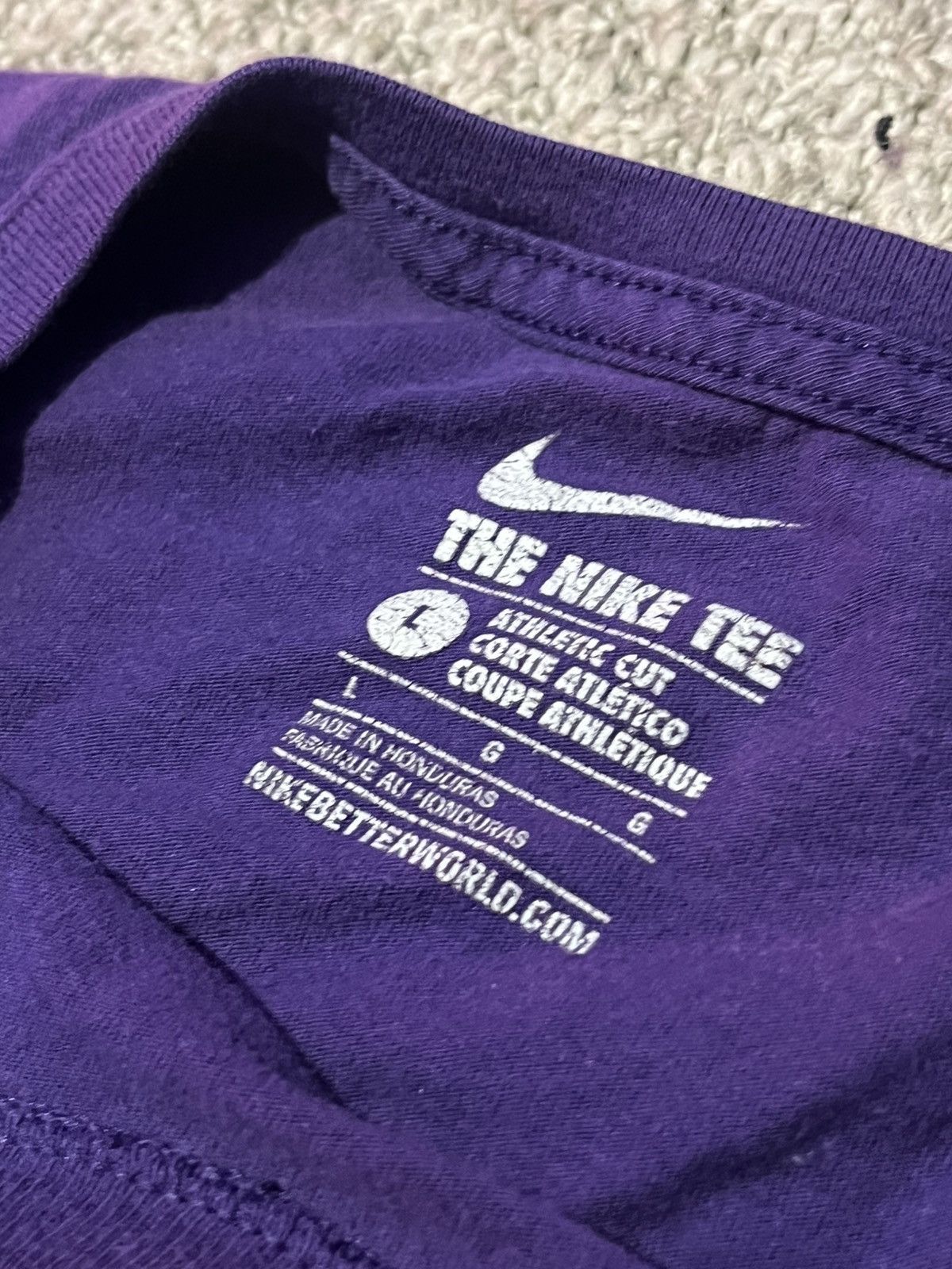 Nike × Vintage VINTAGE Purple Nike Word-mark T shirt Size US L / EU 52-54 / 3 - 4 Thumbnail