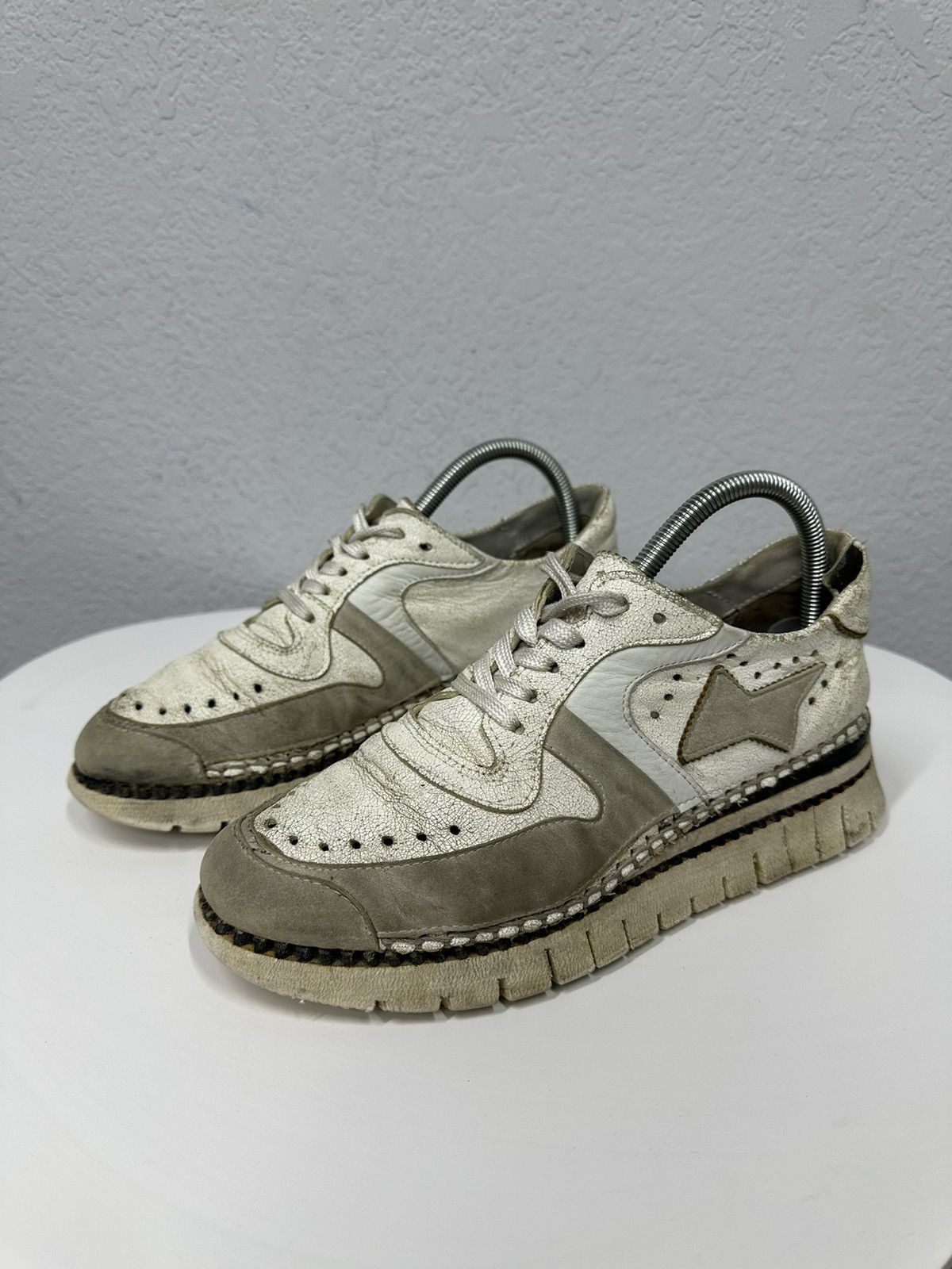 A.S.98 Vintage Sneakers AS 98 faded Avantgarde Distressed Leather Size US 7 / EU 40 - 1 Thumbnail