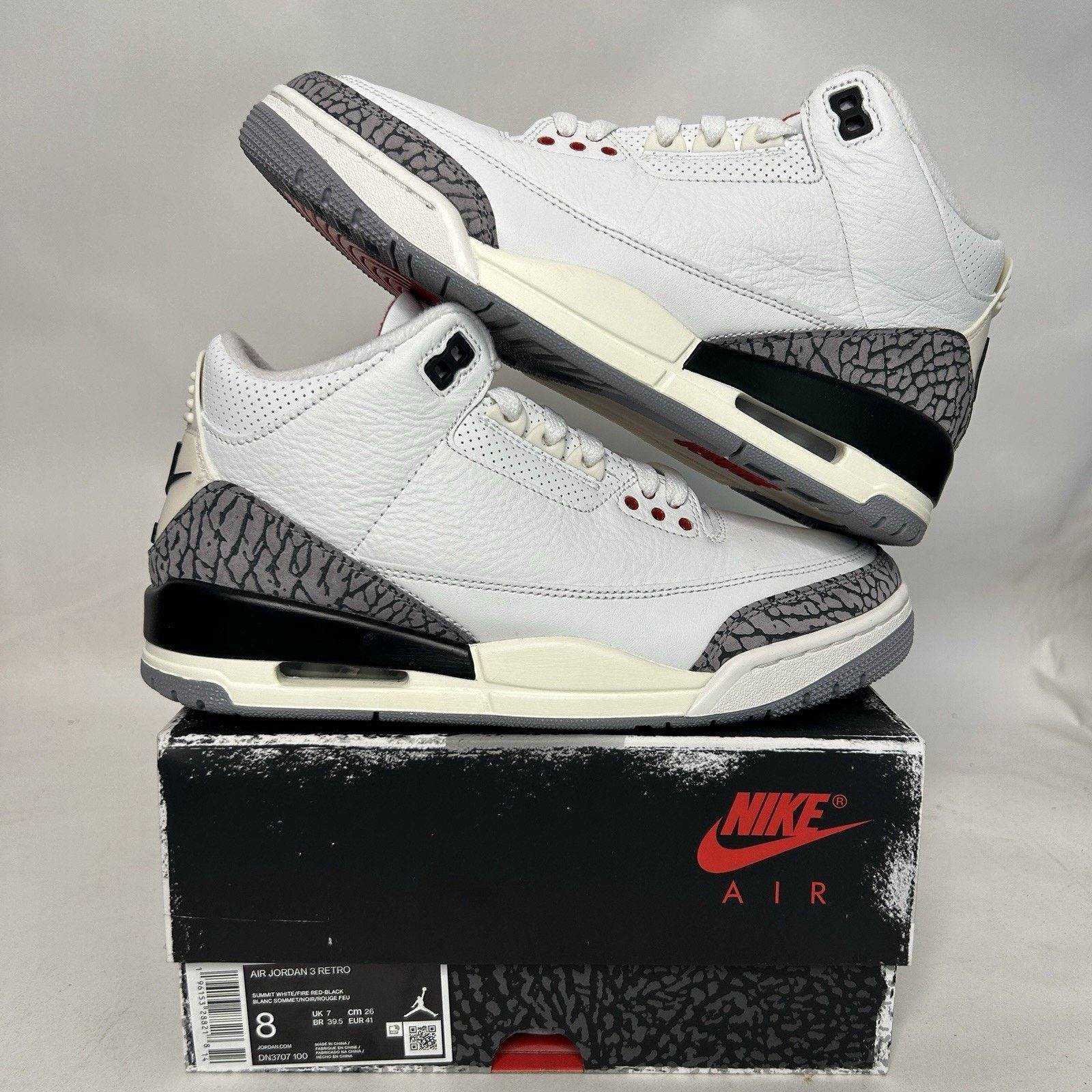 Nike Nike Air Jordan 3 Retro OG Reimagined “White Cement” Size US 8 / EU 41 - 1 Thumbnail