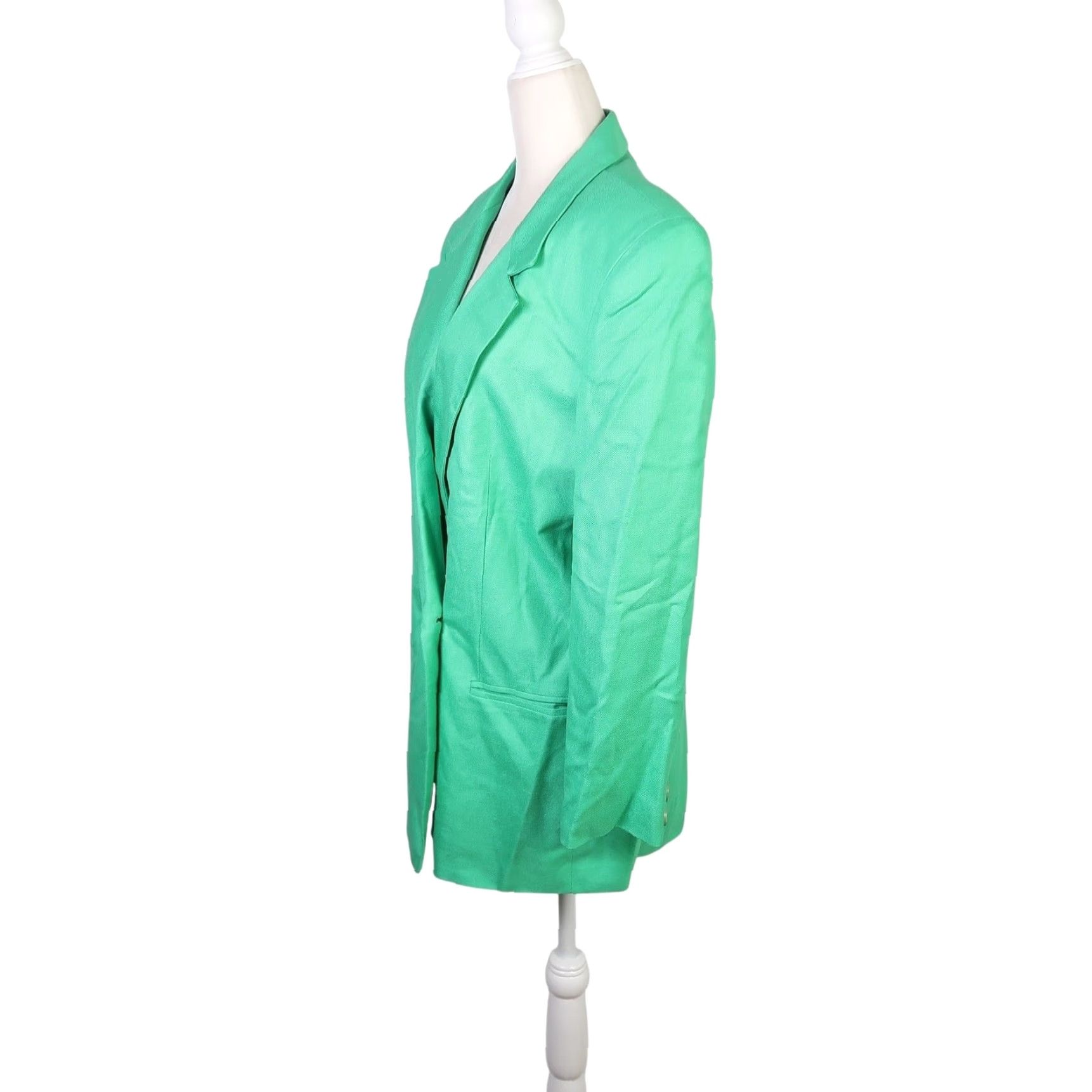 Bill Blass VINTAGE Bill Blass Green Rayon Double-Breasted Blazer Jacket Womens 12 Blazer Green Rayon 80s Womens Brown? Size XL / US 12-14 / IT 48-50 - 3 Thumbnail