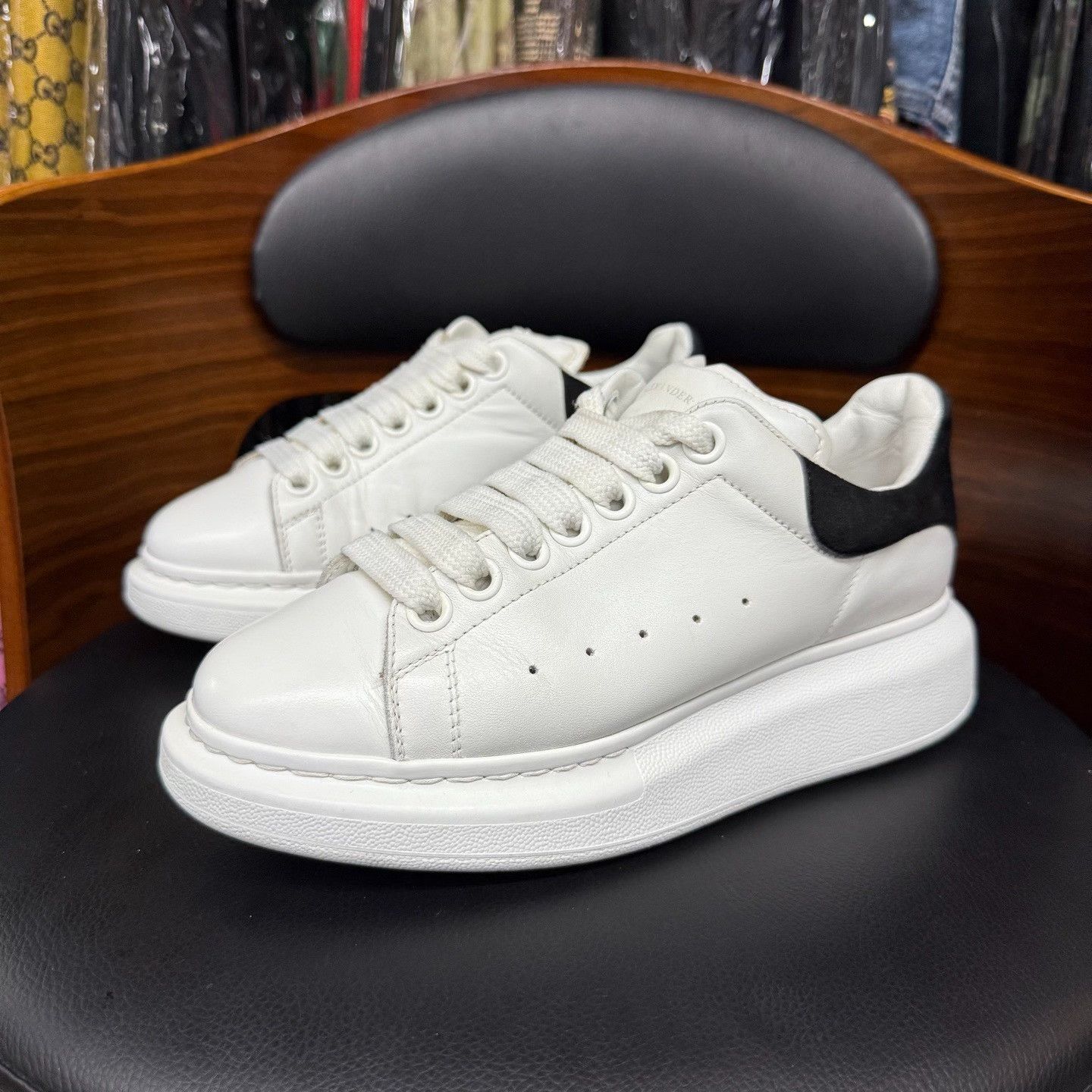 Alexander McQueen Black Lowtop Sneakers us_6-5 Women Size US 6.5 / IT 36.5 - 1 Thumbnail