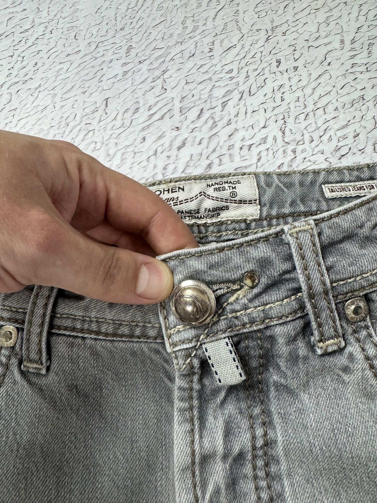 Jacob Cohen Jacob Cohen grey luxury denim handmade Japanese fabric jeans Size US 31 - 9 Thumbnail