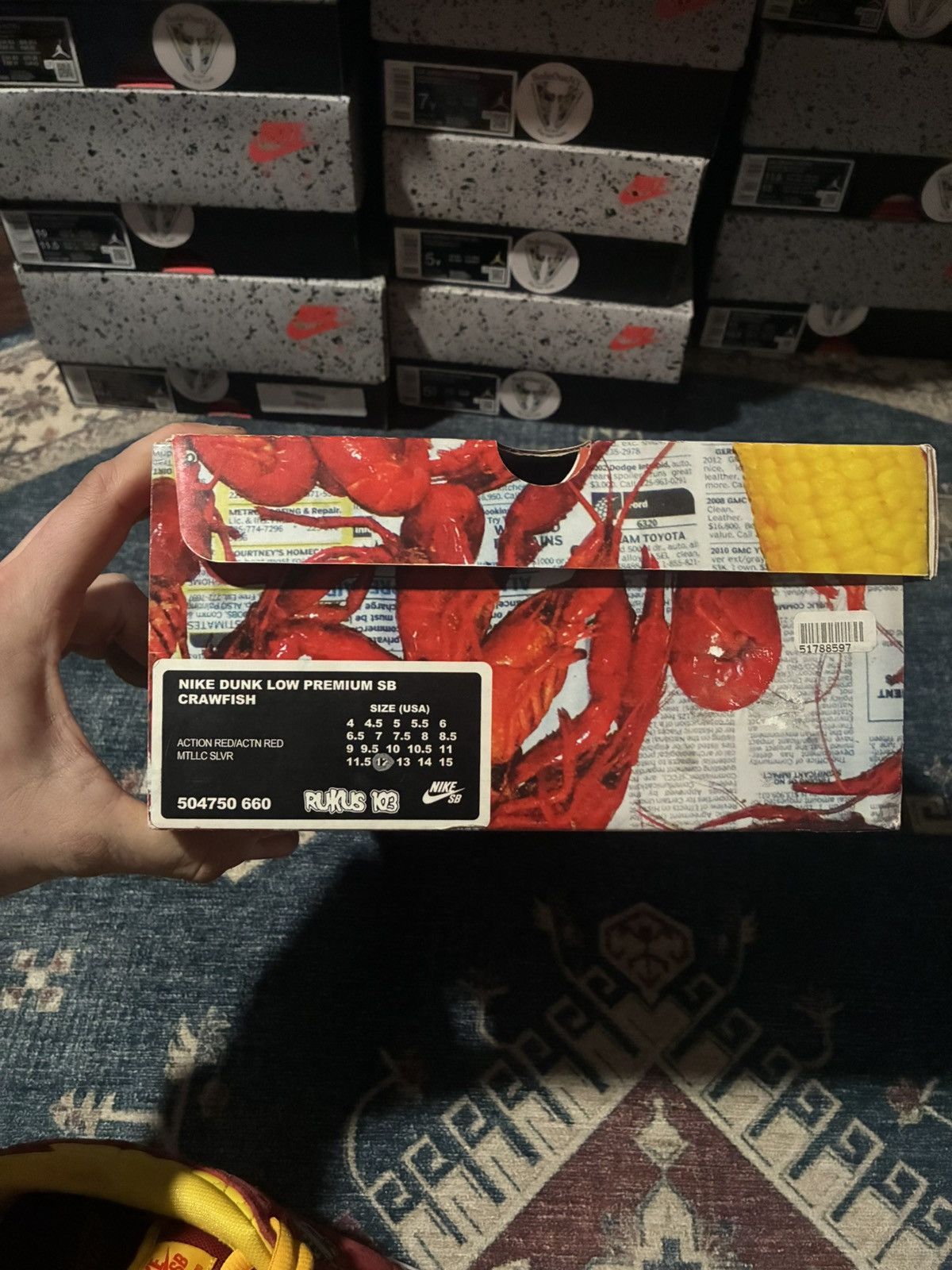 Nike SB Special Box Nike Sb Dunk Low Rukus Crawfish Size US 12 / EU 45 - 11 Thumbnail