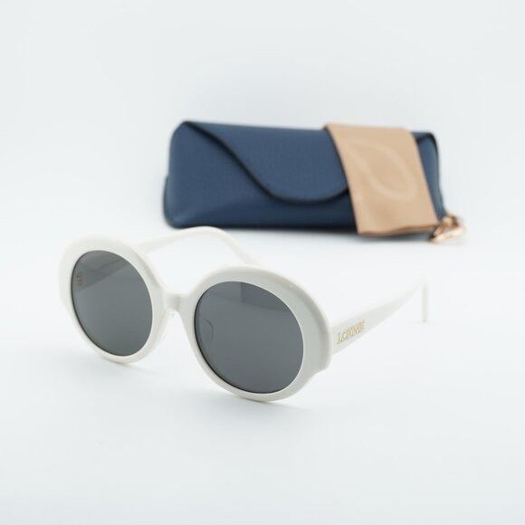 Loewe Loewe LW40135F 25A Sunglasses White Round Frame, Grey Lenses Size ONE SIZE - 10 Thumbnail