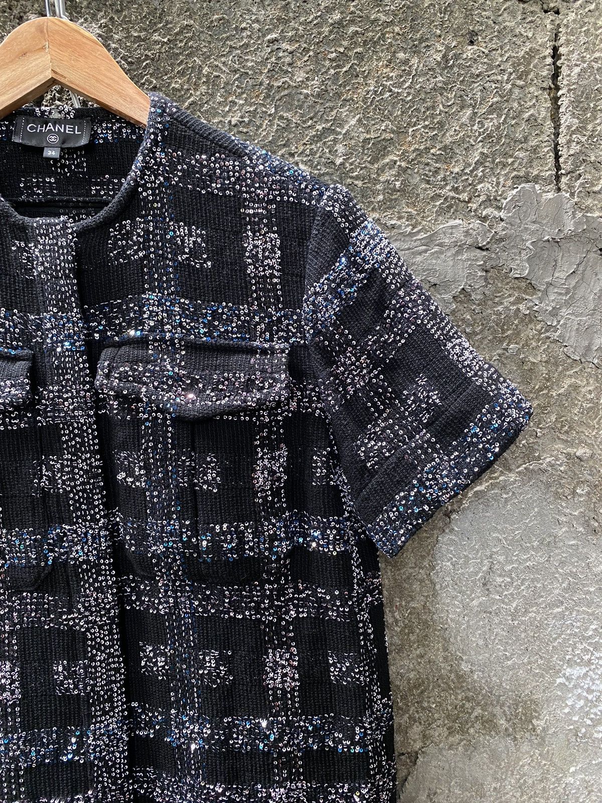 Chanel FW17 Runway Black Sequined Top Size XXS / US 00 / IT 34 - 6 Thumbnail