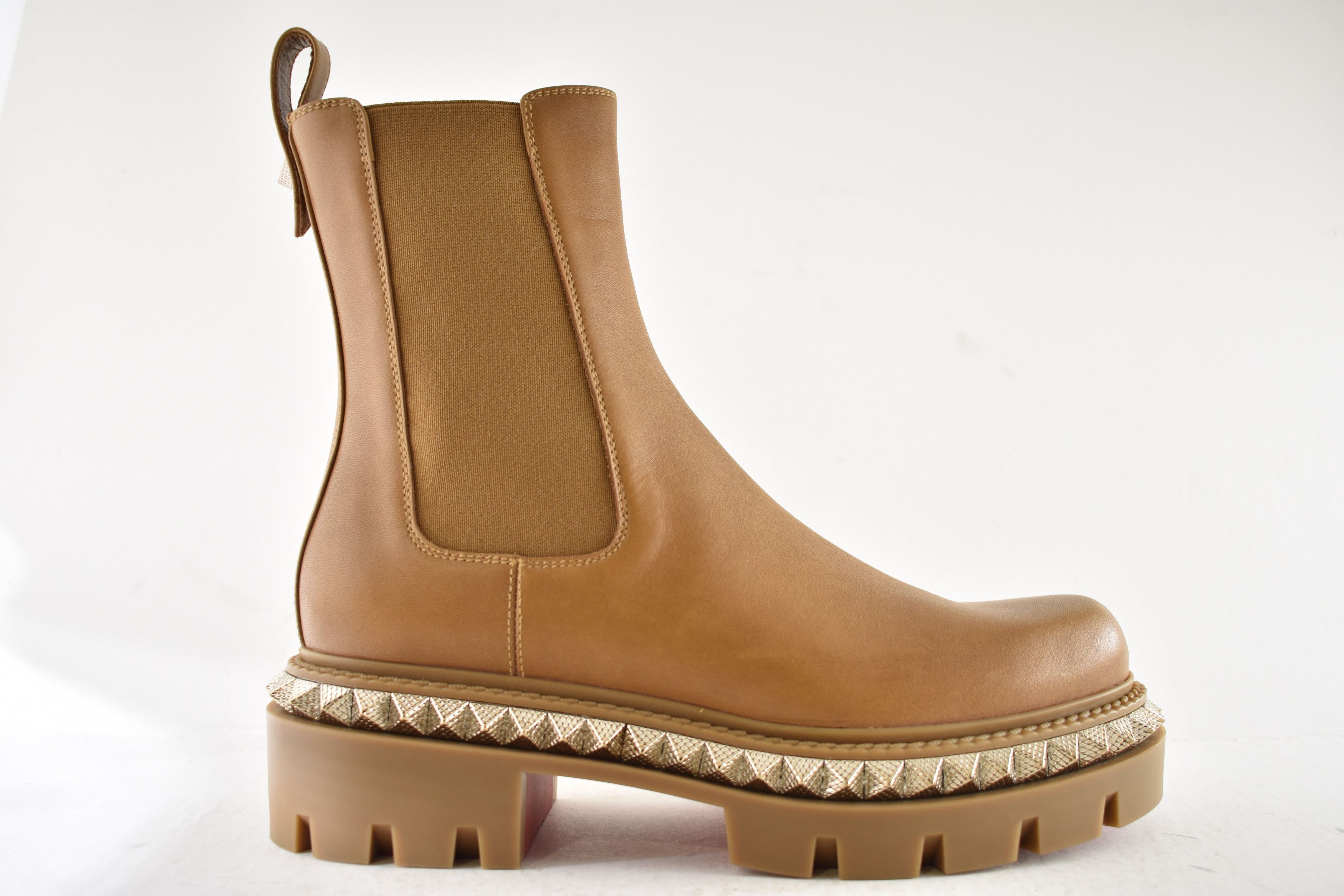 Christian Louboutin St Emilia Pyraclou Flat Terra Brown Chelsea Lug Boot 38 Size US 8 / IT 38 - 2 Thumbnail
