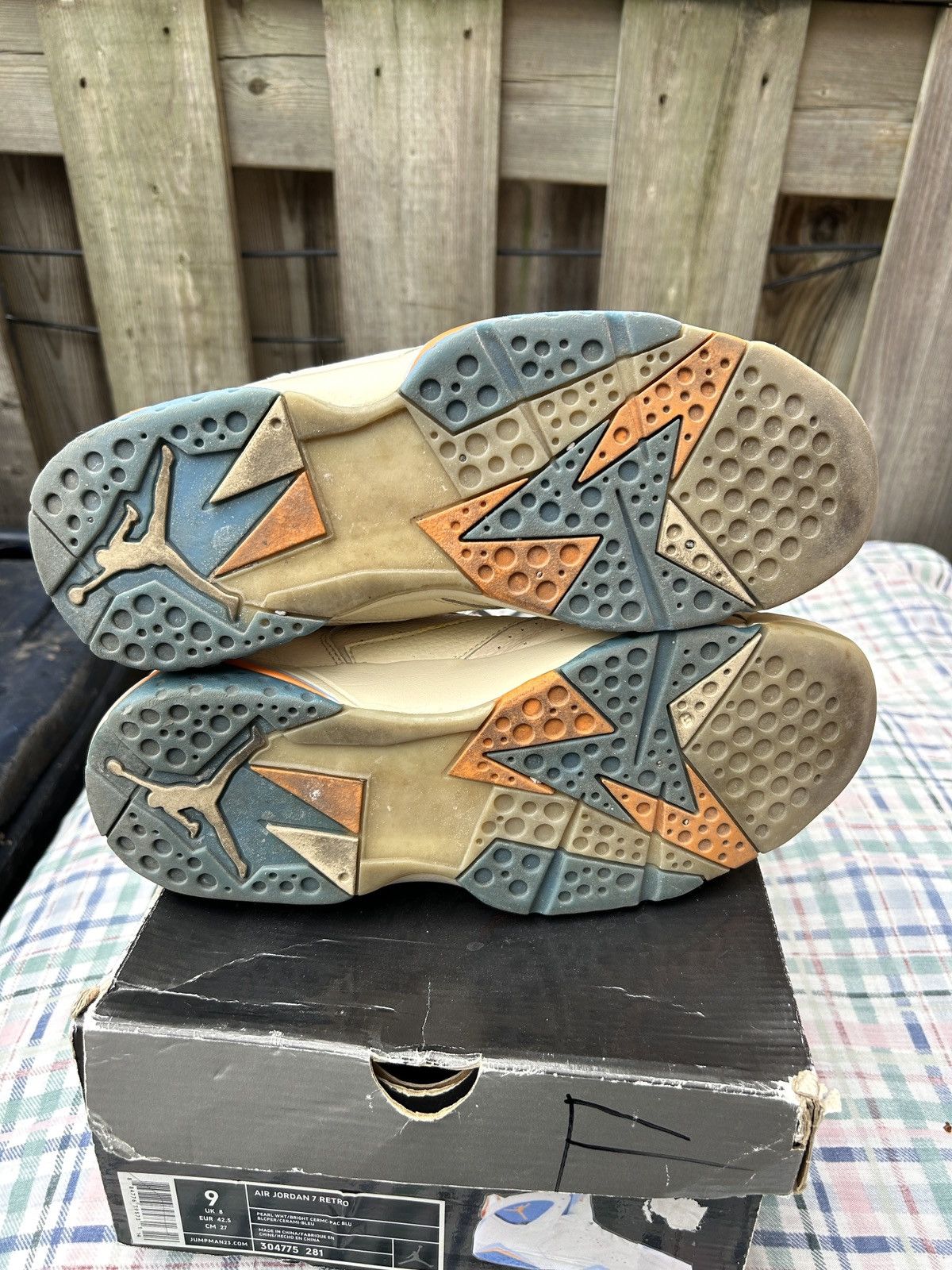 Jordan Brand × Nike Jordan 7 Retro Pacific Blue / Cream Size US 9 / EU 42 - 6 Thumbnail