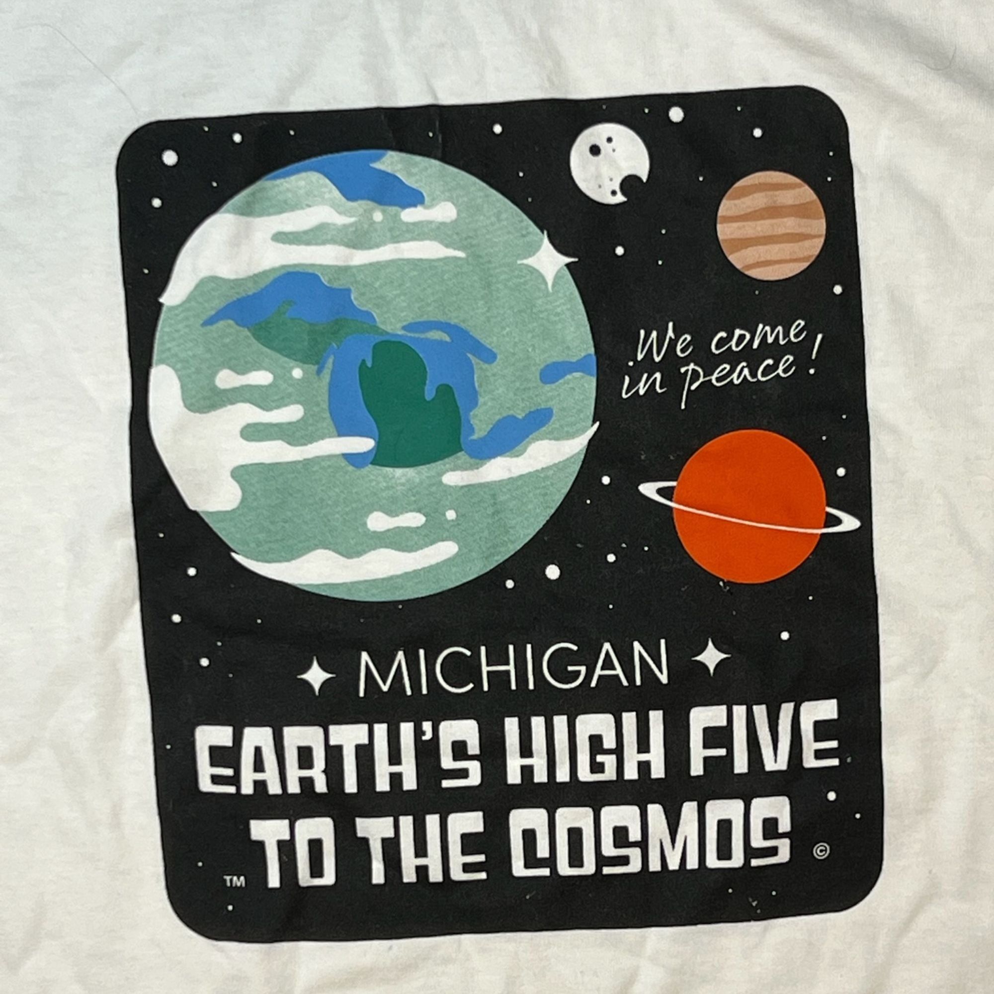Gildan Gildan Ultra Cotton Michigan Earths High Five To The Cosmos Size US L / EU 52-54 / 3 - 4 Thumbnail