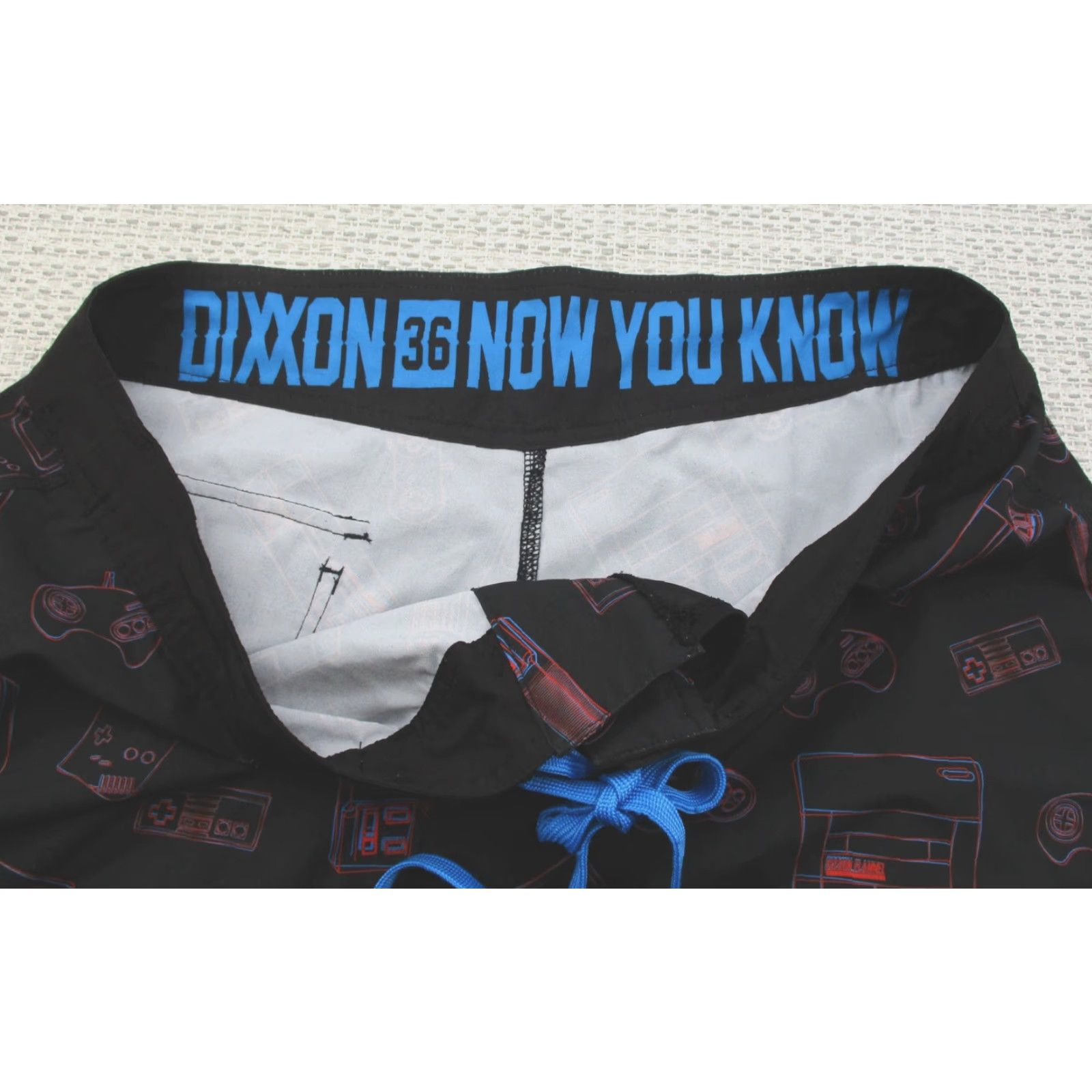 Vintage Dixxon Flannel Mens Boardshorts 36 Black Gamer Print Retro Video Game Console Short Bottoms Size US 36 / EU 52 - 3 Thumbnail