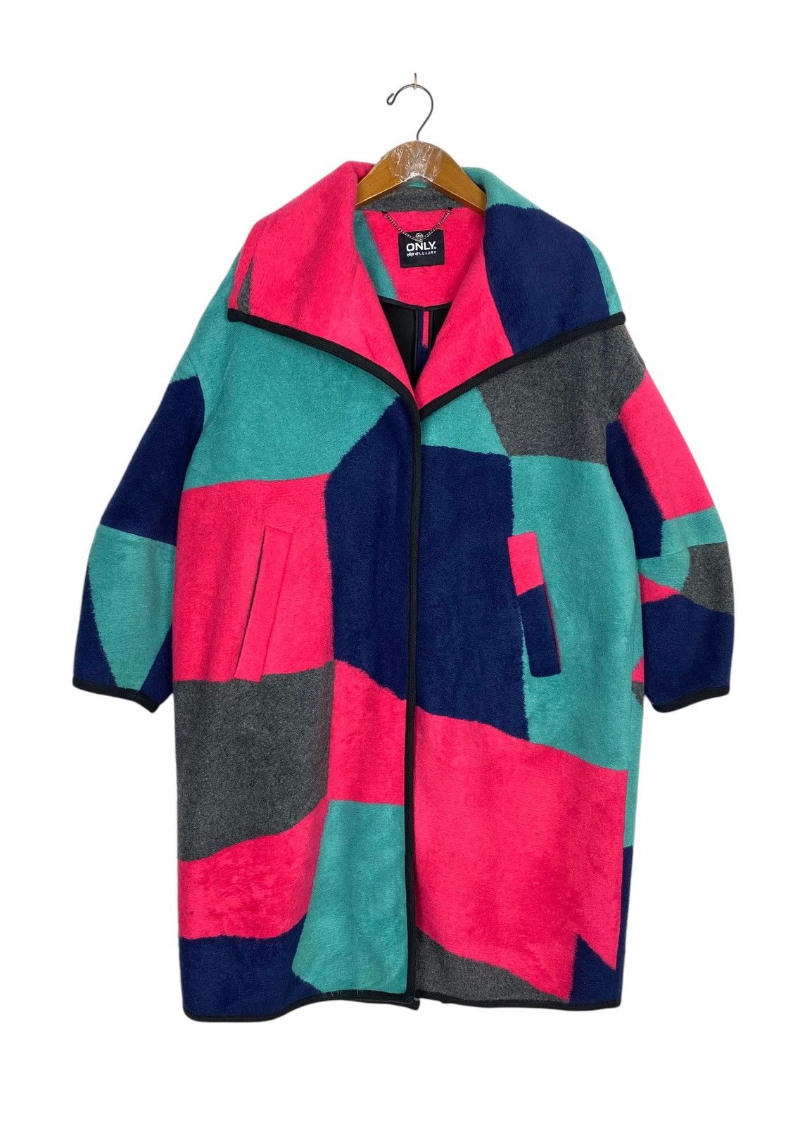 Japanese Brand Rare‼️ Only Edge Luxury Fleece Colour BLock Coat Size XL / US 12-14 / IT 48-50 - 1 Thumbnail