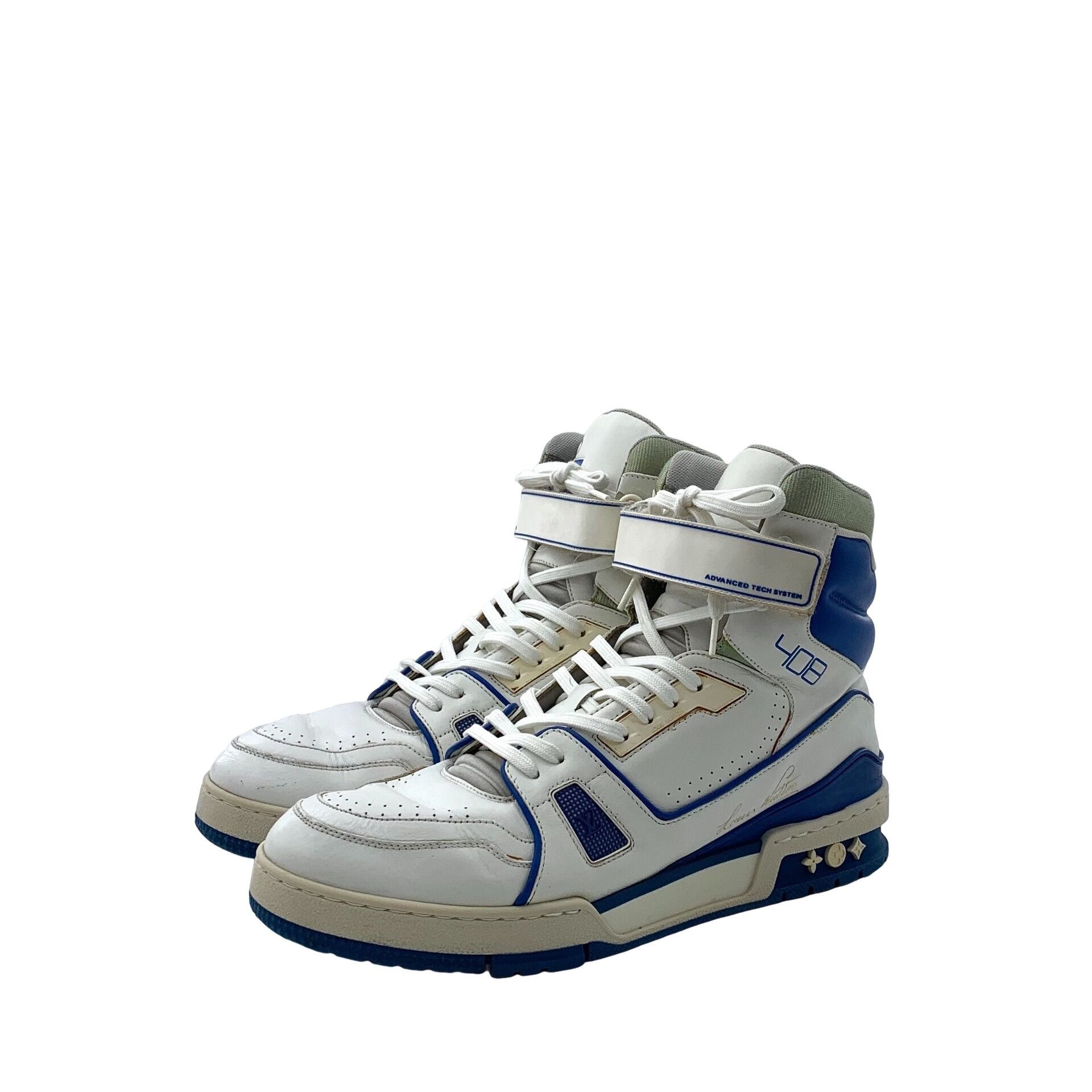 Louis Vuitton Louis Vuitton Blue/White Trainer Hi-Top Sneakers 8 Size US 9 / EU 42 - 1 Thumbnail