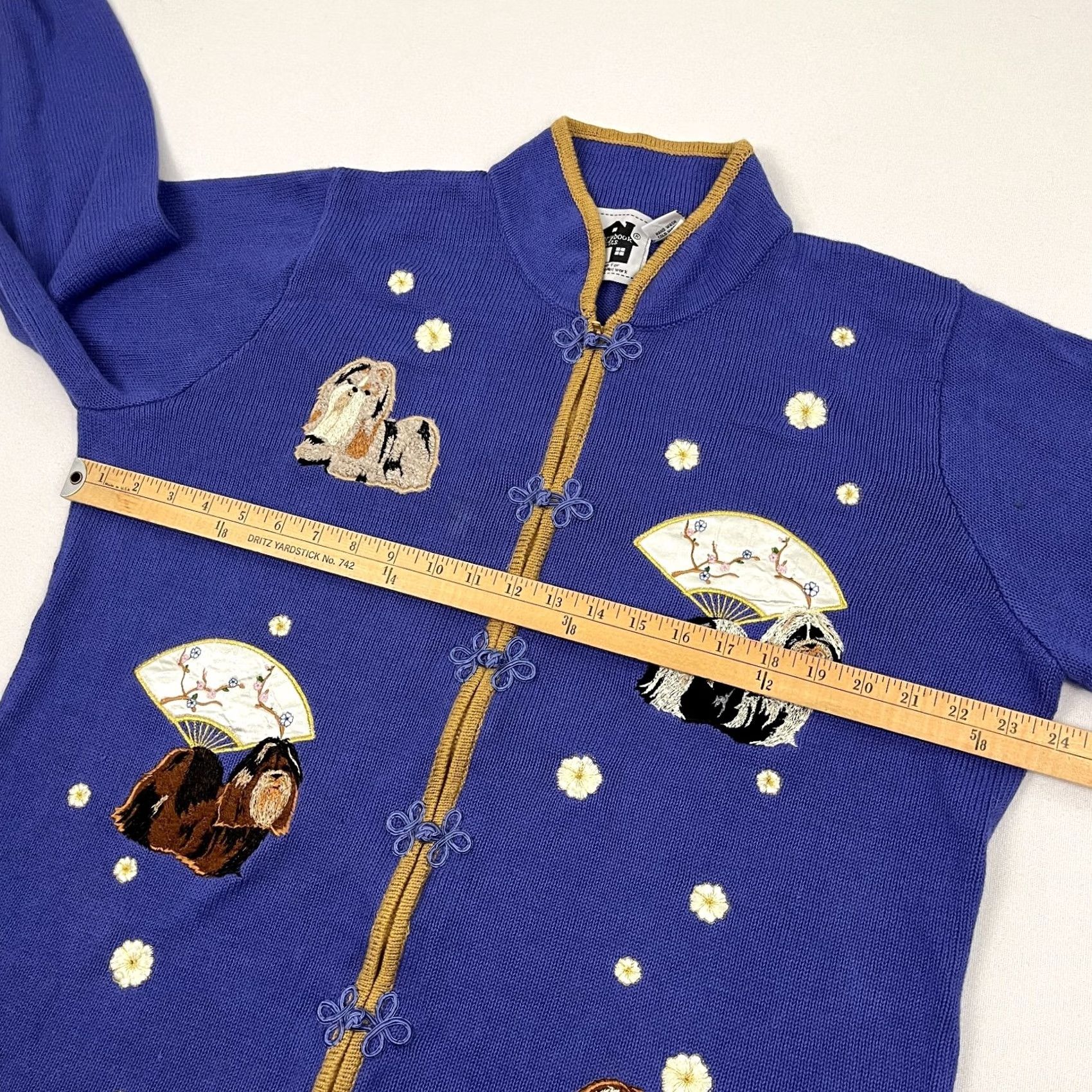Vintage VINTAGE Storybook Knits Sweater Womens 1X Purple Dog Novelty Whimsy Cardigan Knit Shirt Womens (Dog) 1X Purple Autumn/Winter/Spring Casual Workwear Size XL / US 12-14 / IT 48-50 - 5 Thumbnail