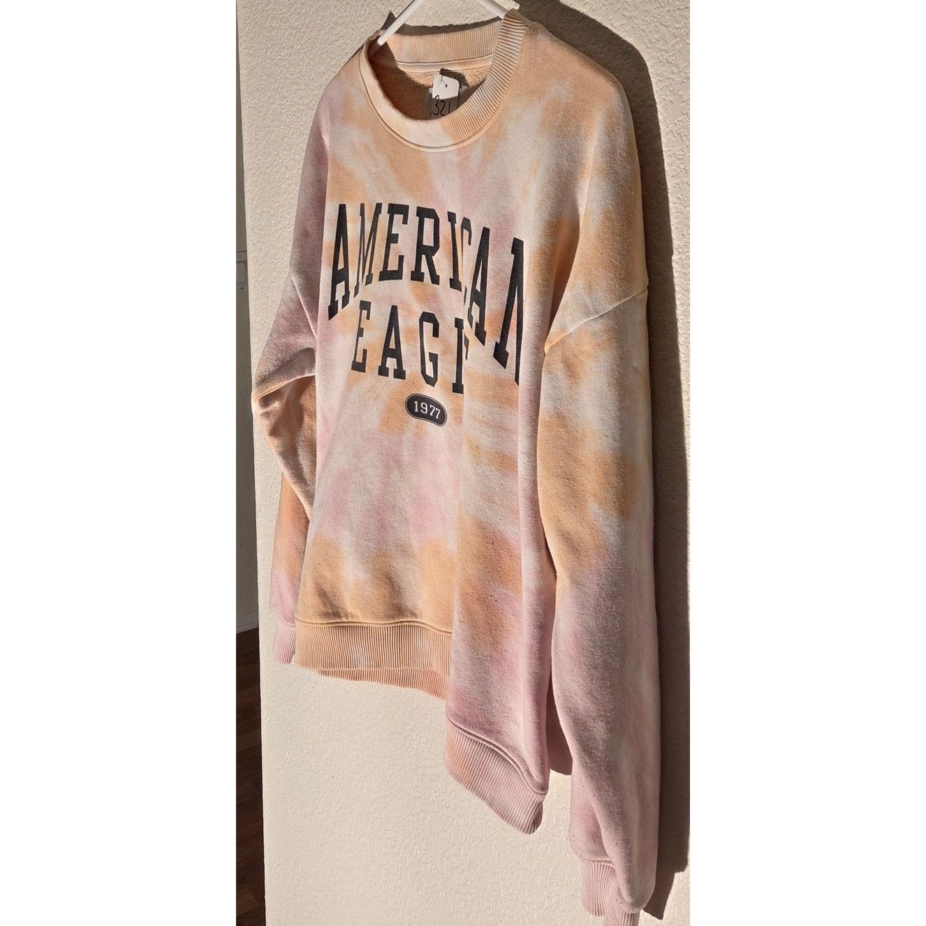 American Eagle Outfitters American Eagle Blush Pink Tie-Dye Pullover - Women's L Size L / US 10 / IT 46 - 2 Thumbnail