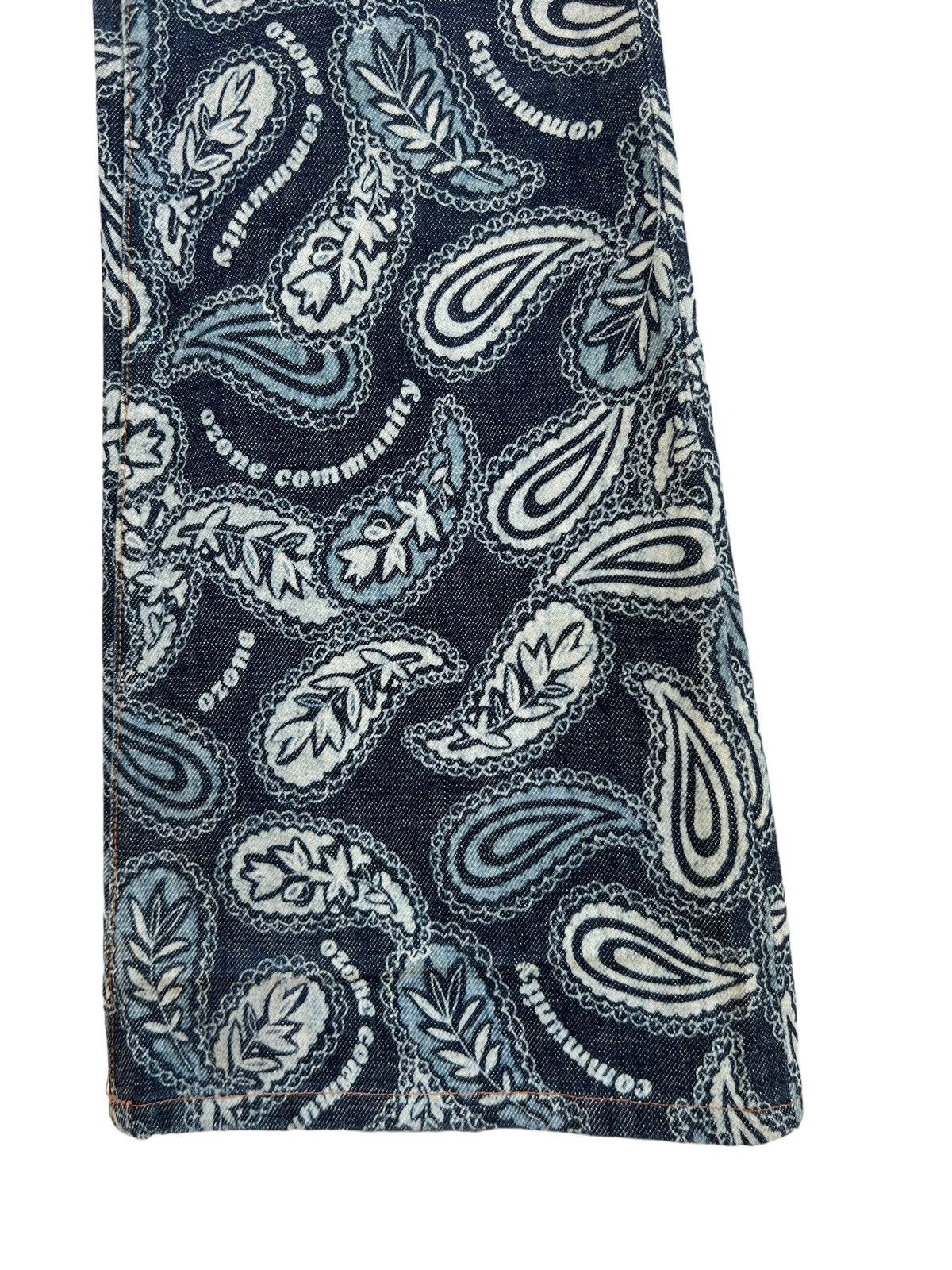Vintage VTG 90s Ozone Community Tokyo Paisley Denim Bootcut Jeans Size US 29 - 15 Thumbnail