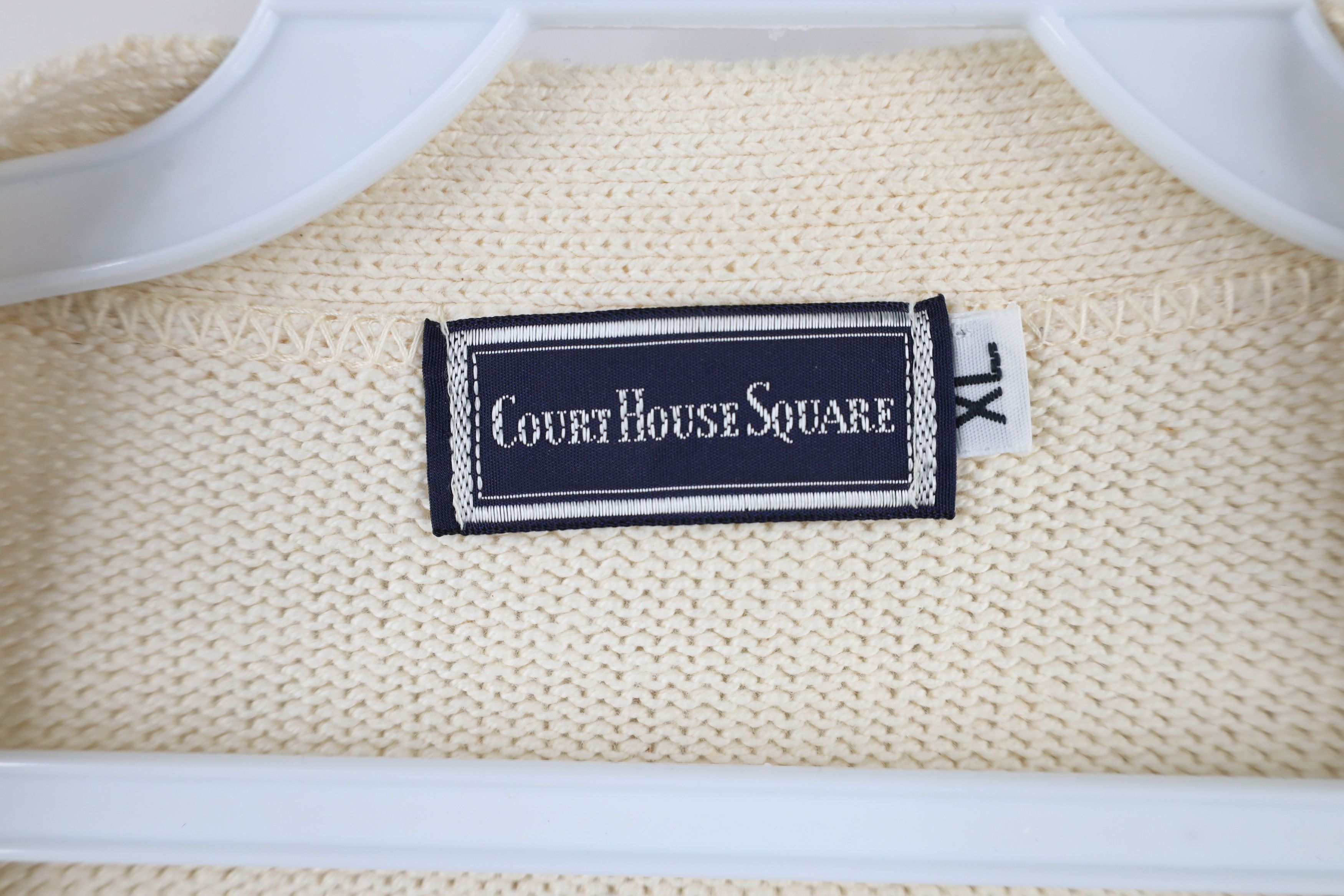 Vintage Vintage 90s Golf Ribbed Knit Cardigan Sweater Cream USA Size US XL / EU 56 / 4 - 10 Thumbnail