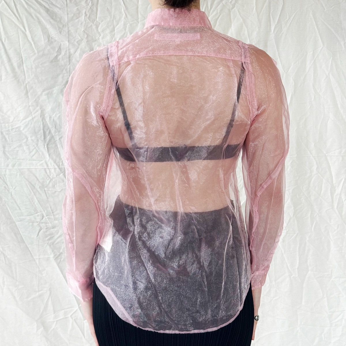 Comme des Garcons Comme des Garcons FW 2003 Sheer Pink Button-Up Size S / US 4 / IT 40 - 4 Thumbnail