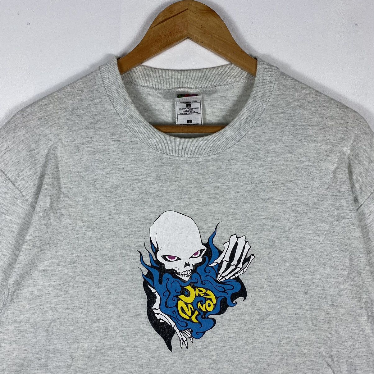Burton Vintage 90's BURTON Skull Graphic Skate Streetwear Tee Size US L / EU 52-54 / 3 - 3 Thumbnail