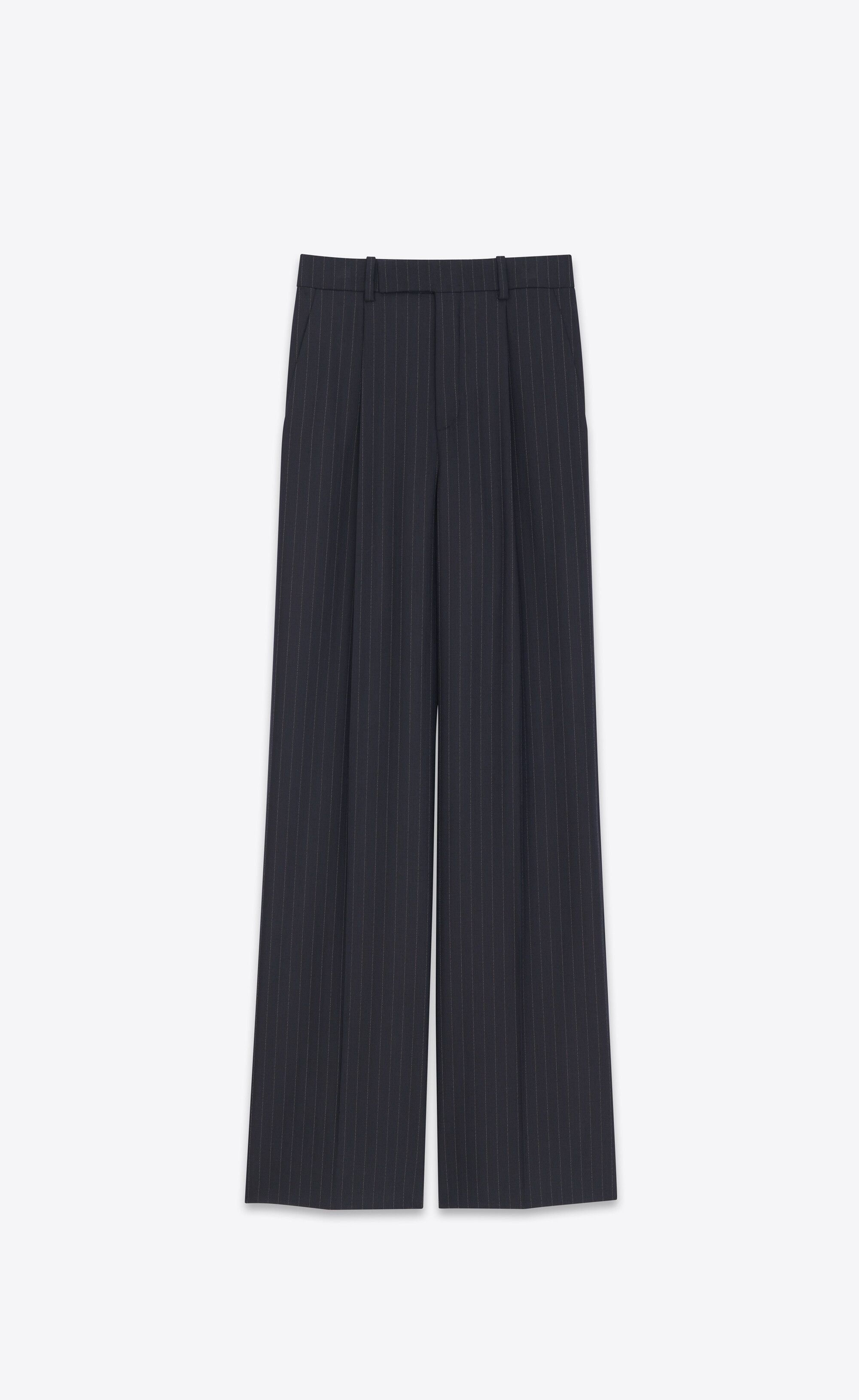 Saint Laurent Paris Flared Pants in stripped wool marine Size 27" / US 4 / IT 40 - 1 Preview