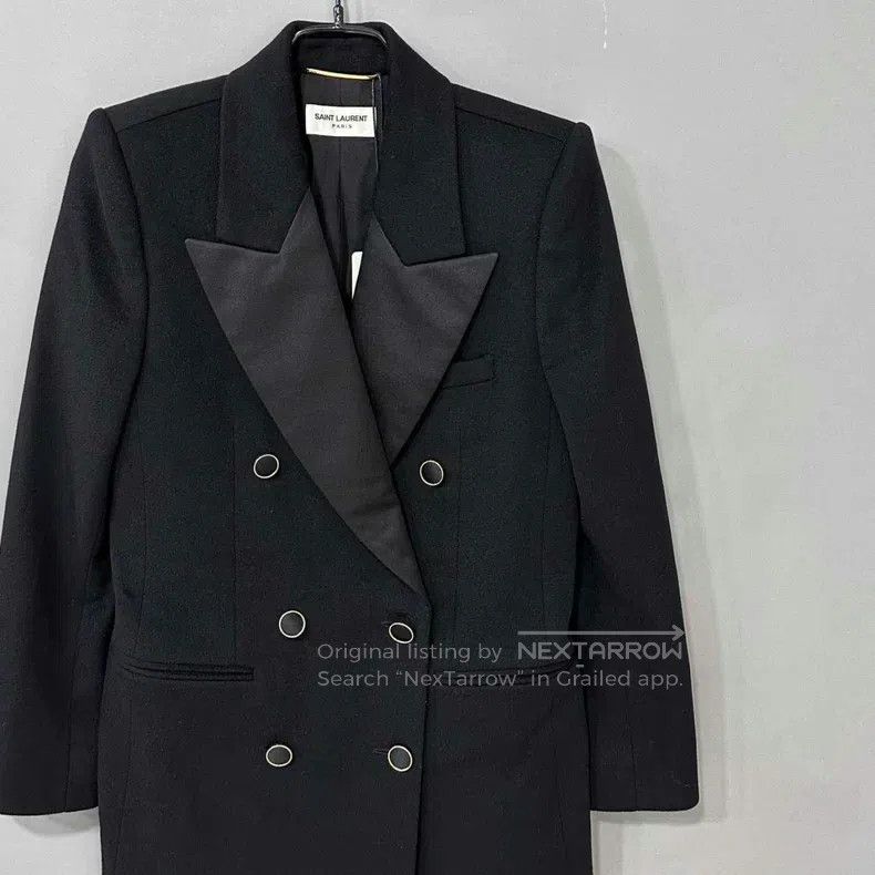 Saint Laurent Paris Saint Laurent Paris Black Smoking Jacket Size XXS / US 00 / IT 34 - 2 Thumbnail