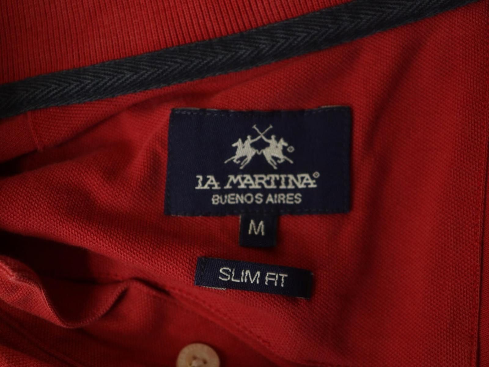 La Martina LA MARTINA Red Cotton Collared Slim Fit Polo Shirt Size M Size US M / EU 48-50 / 2 - 6 Thumbnail