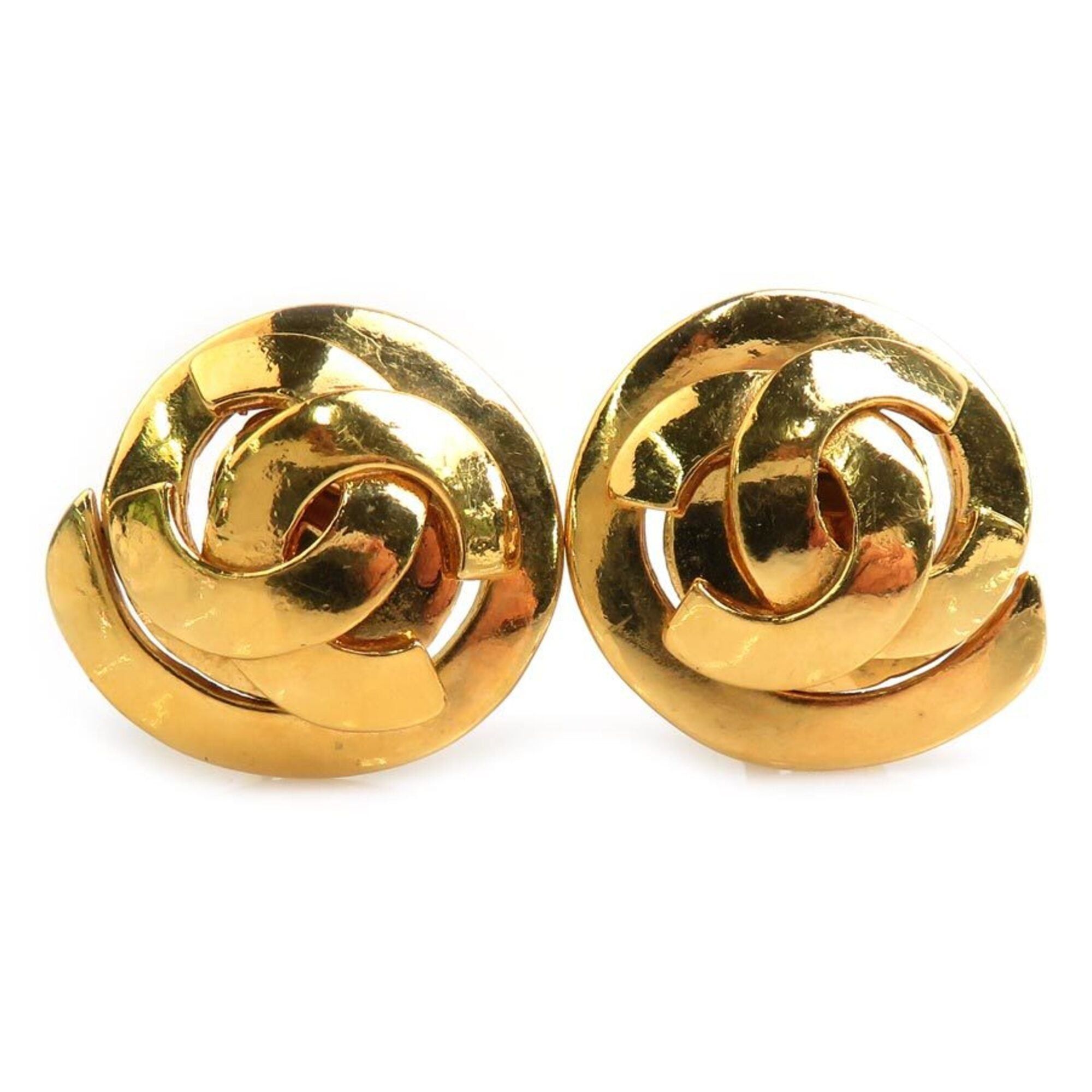 Chanel Chanel earrings, Coco Mark design, metal, gold, women's, e61736g Size ONE SIZE - 1 Thumbnail