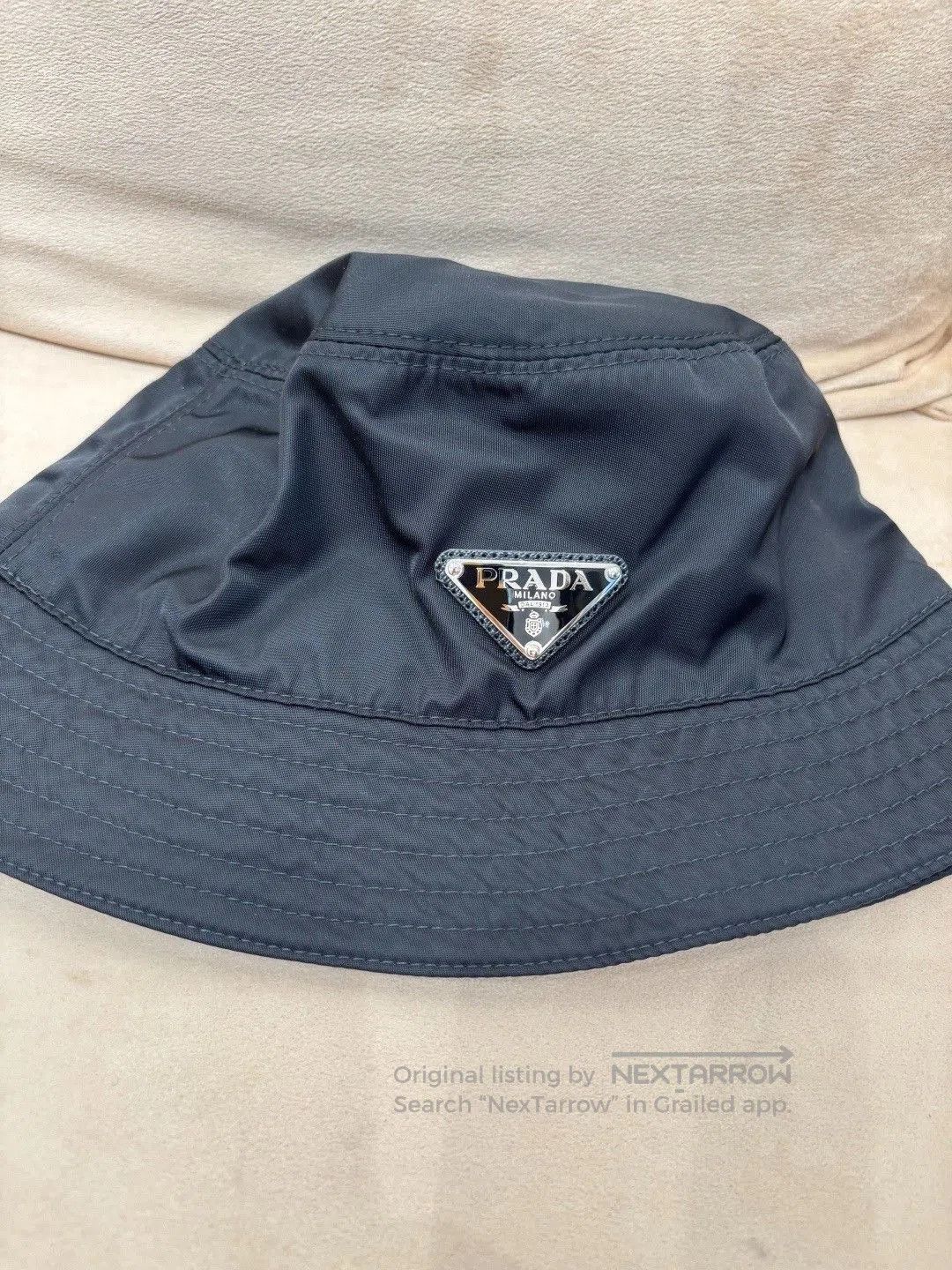Prada Prada Black Bucket Hat with Triangle Logo. Size ONE SIZE - 2 Thumbnail