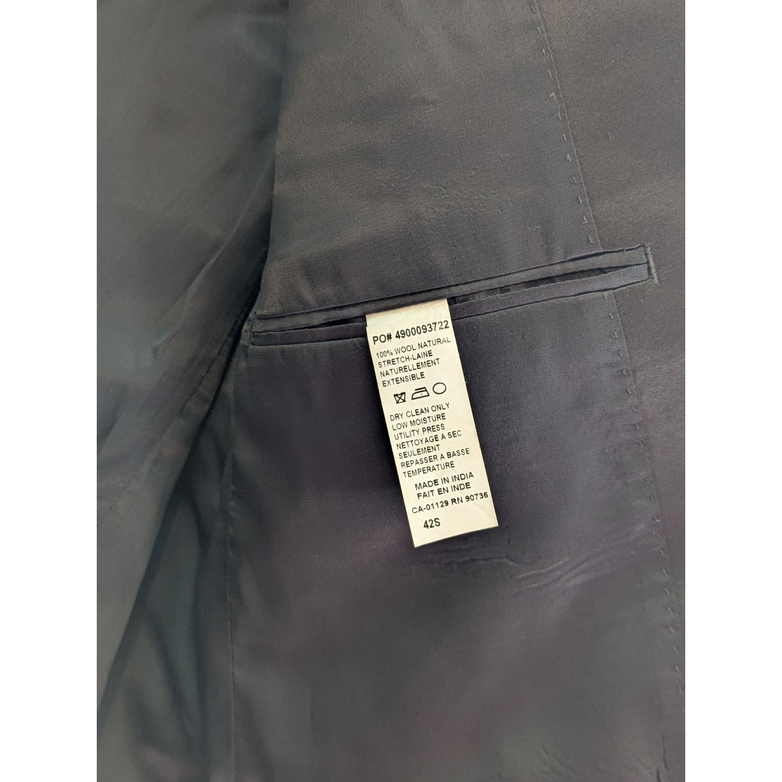 Calvin Klein Tuxedo Jacket Size 42S 100% Wool 2 Button Notch Lapel Size 42S - 12 Thumbnail