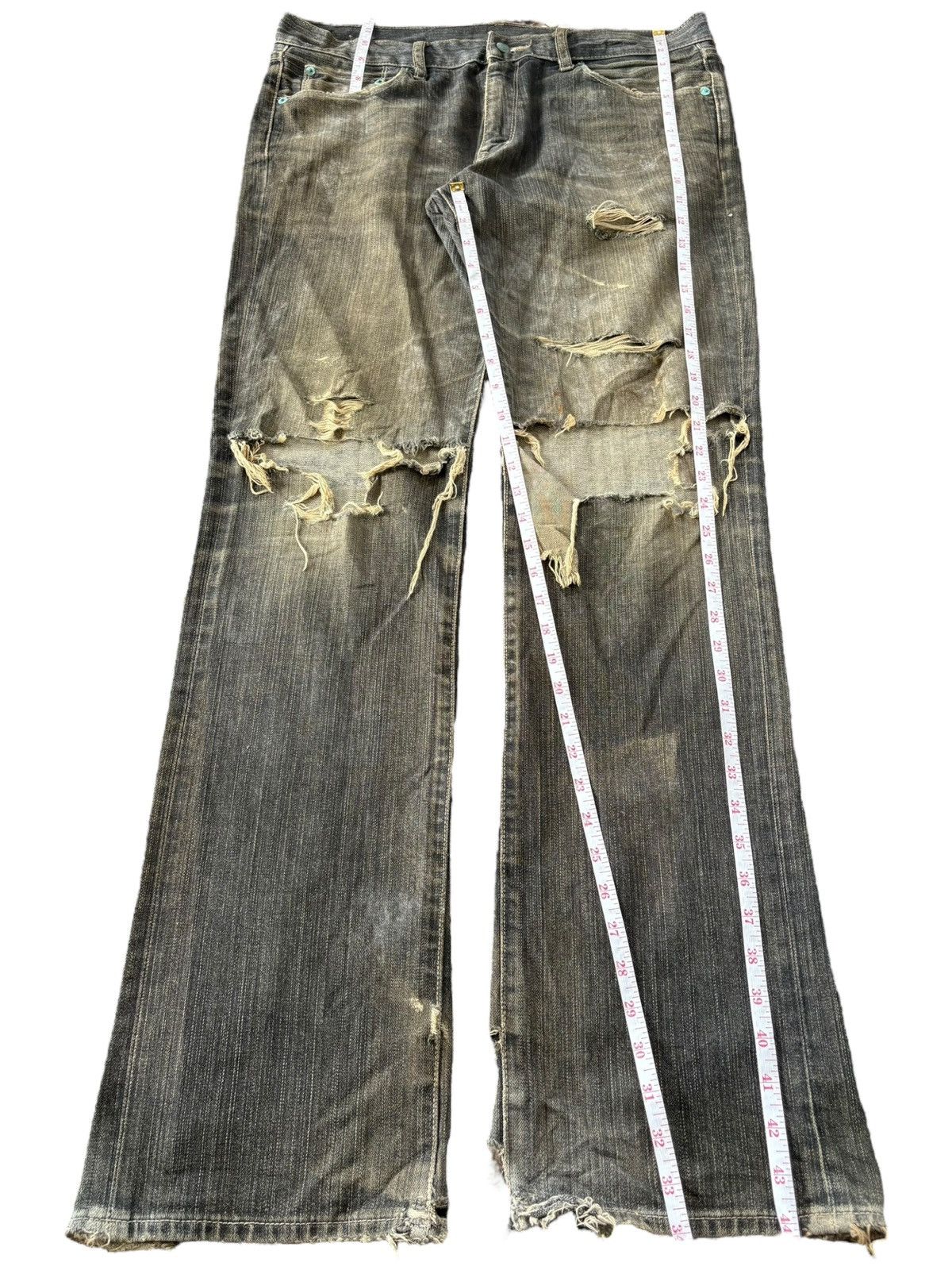 Uniqlo Vintage Japanese Uniqlo Mud Wash Distress Loose Jeans Size US 36 / EU 52 - 8 Thumbnail