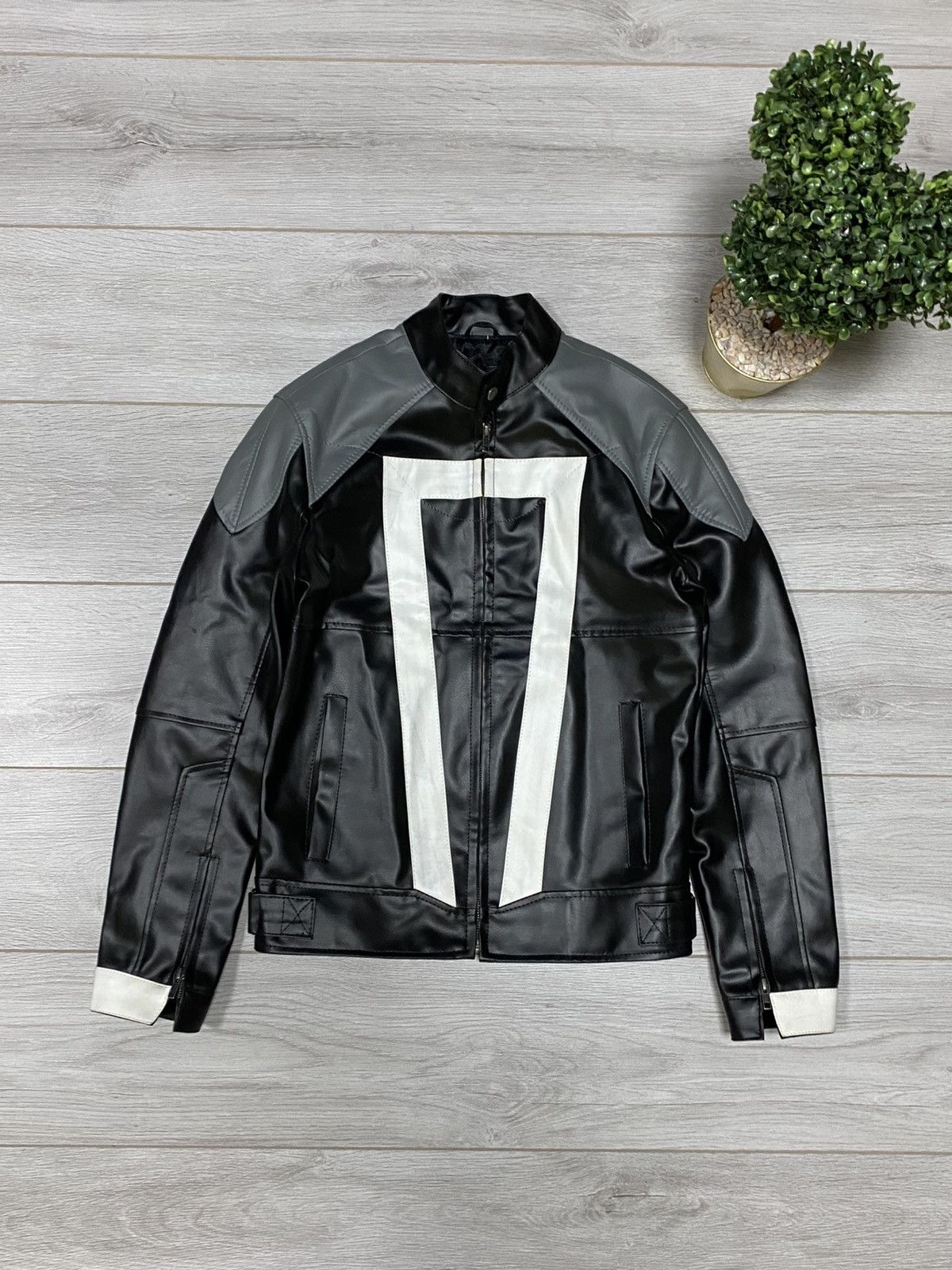 Vintage Ghost rider Robbie Reyes Inspire leather jacket black white Size US M / EU 48-50 / 2 - 1 Thumbnail